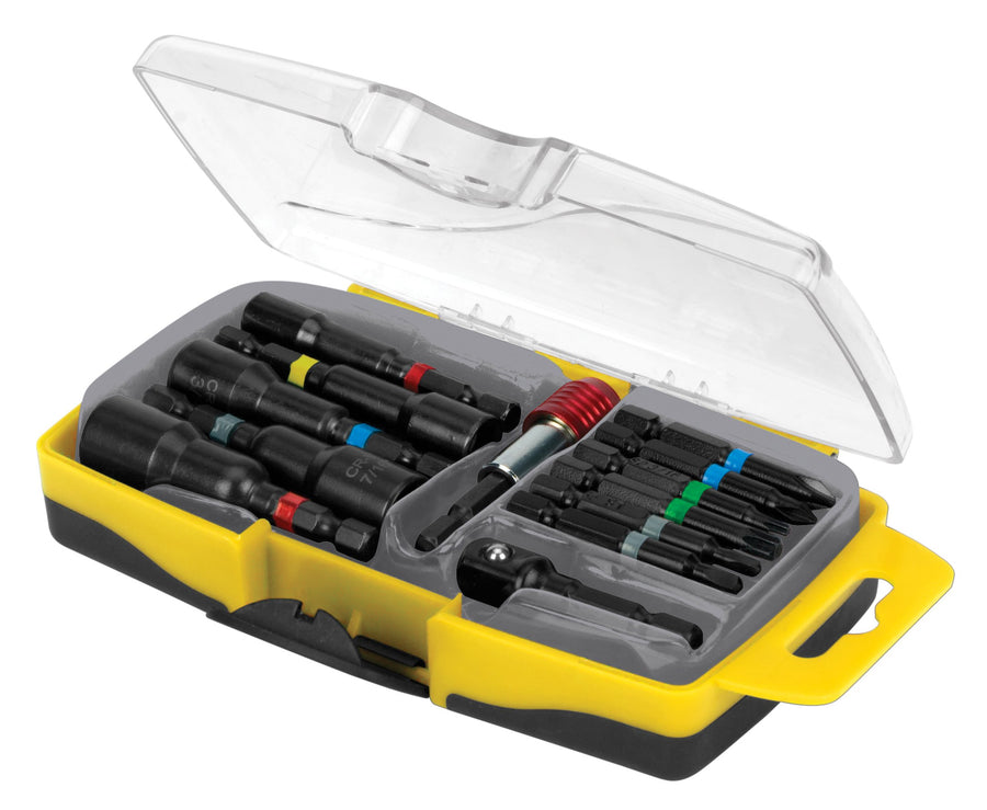 Impact Grade Performance Tool S2 Steel 35-Piece Screwdriver Bit Set with Color Coded Bits, Quick Change Bit Holder, and Storage Case
