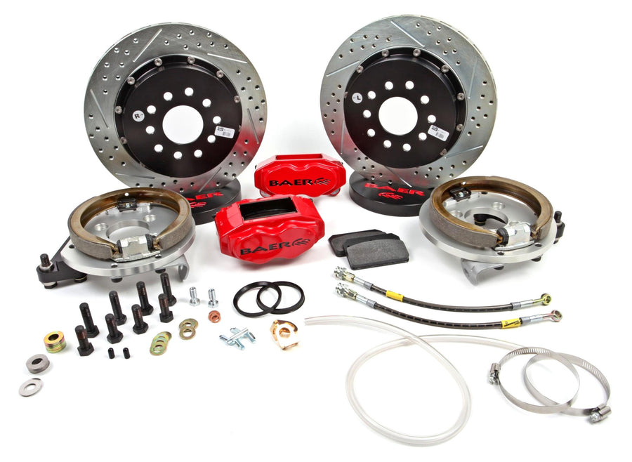 BAER BRAKES Brake System 4262275R-BKCZ (13" Rear SS4+ w/Park Brake Red 79-92 Mustang 5 Lug), 1 Pack