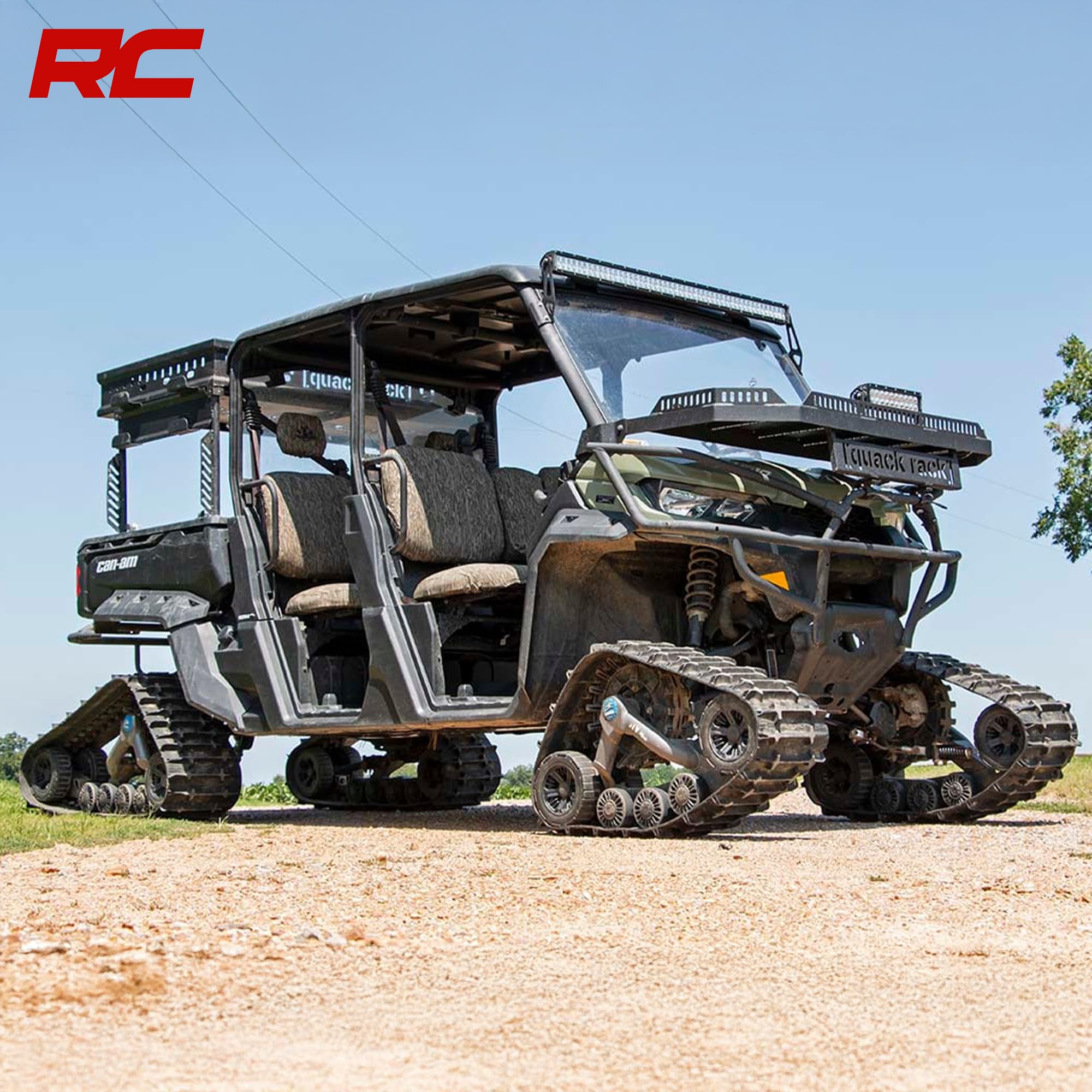 50" Rough Country Dual Row LED Light Bar for Can-Am Defender HD - Upper Windshield Mount, 23,040 Lumen Spot/Flood Combo, IP67 Waterproof Off-Road Lighting