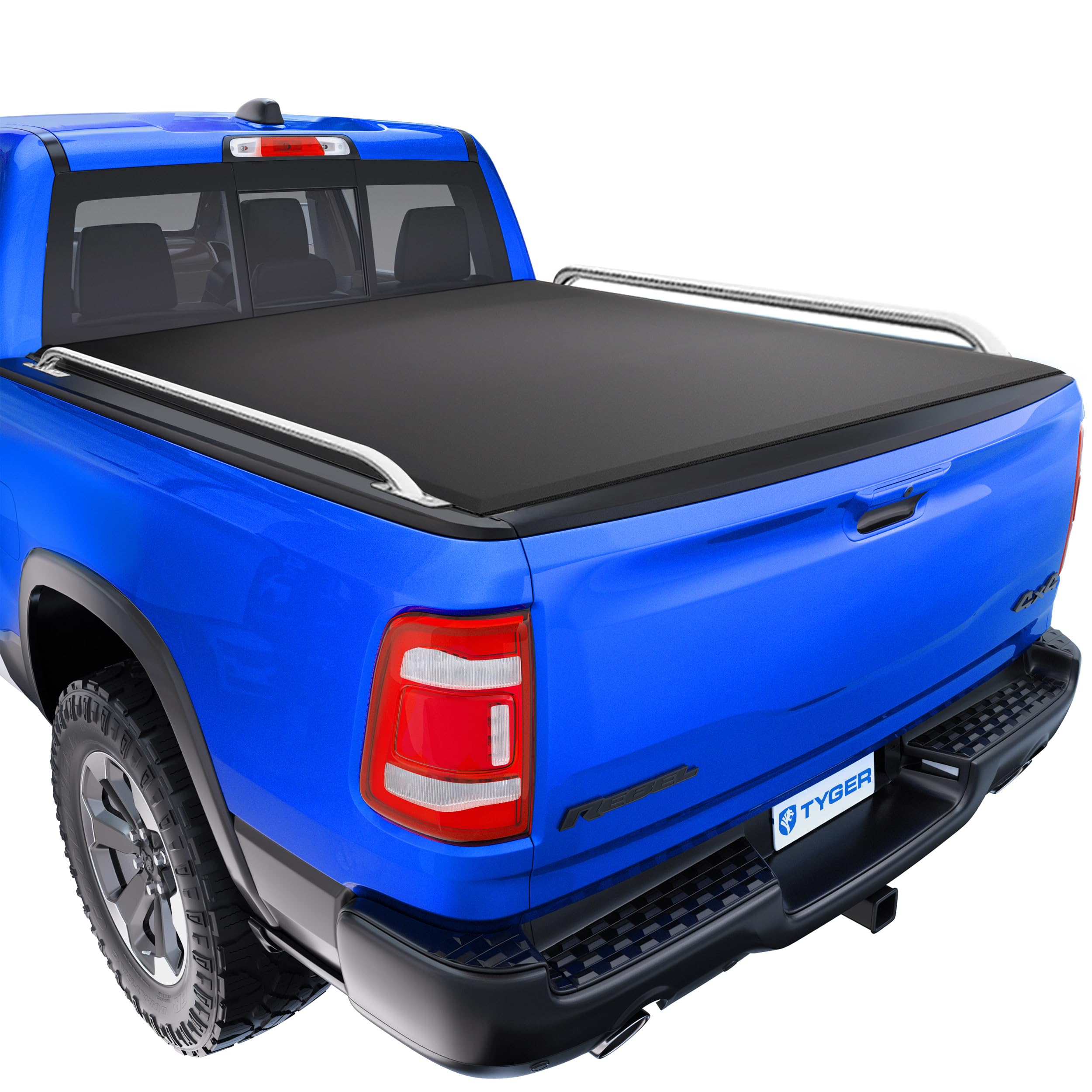 Tyger Auto T2 Soft Roll-up Low Profile Truck Bed Tonneau Cover Compatible with 2019-2026 Ram 1500 (Not Fit 19-24 Classic) | 6'4" (76") Bed | TG-BC2D6047