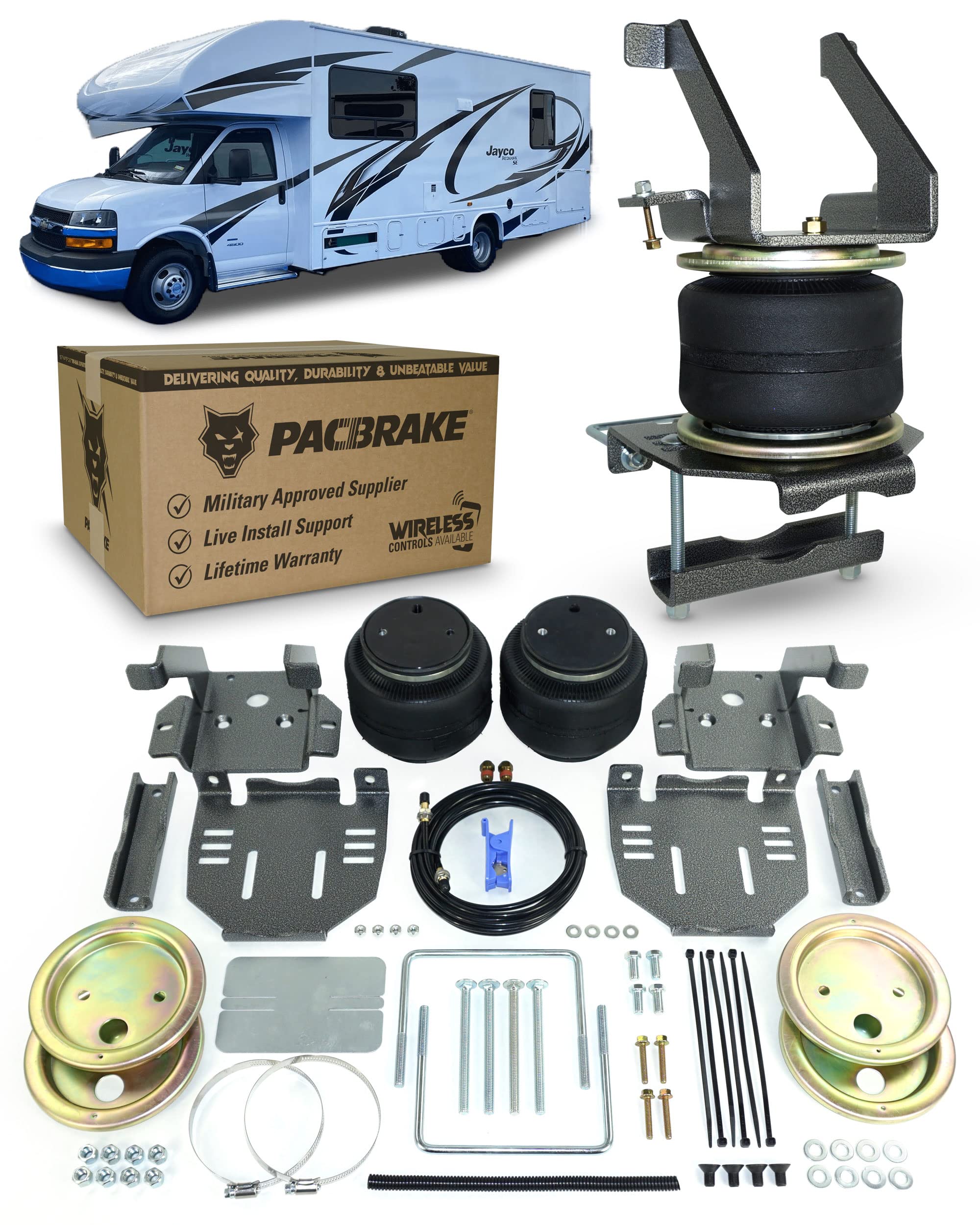 Pacbrake ALPHA HD HP10227 Rear Air Suspension Compatible with Class C Motor Home G3500/4500 2013-2015