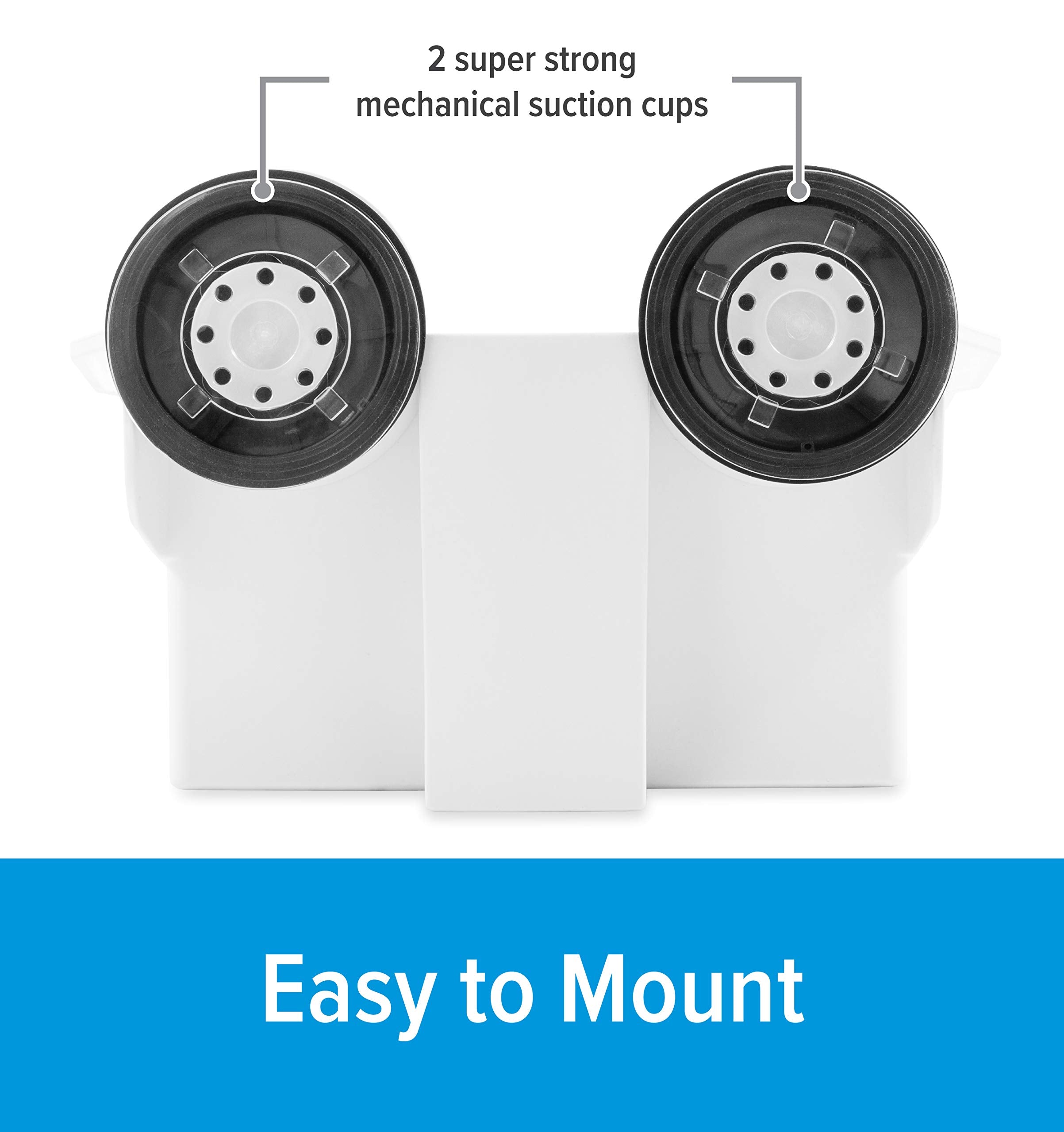 Camco Mechanical Suction Cup Universal Caddy | Features 2 Strong Mechanical Suction Cups, a Durable Polymer Construction, and is Designed for RVs, Boats, and More (53085)