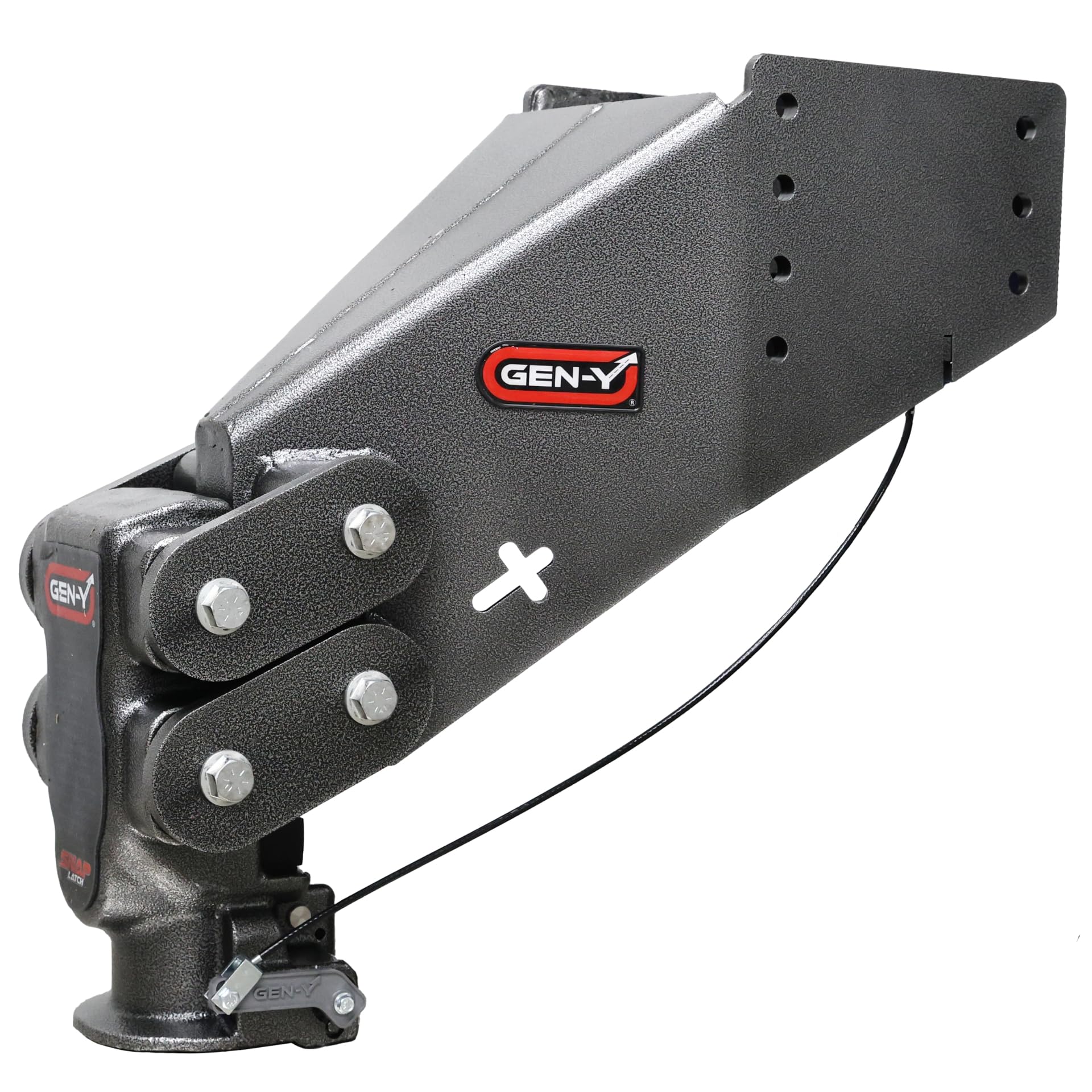 GEN-Y Hitch Fifth Wheel Rhino Pin Box with Gooseneck SnapLatch Coupler | 1,500-4,500 LBS Pin Weight Range - 30K LBS Towing Capacity - Compatable with 2 5/16" Gooseneck Ball - Silver