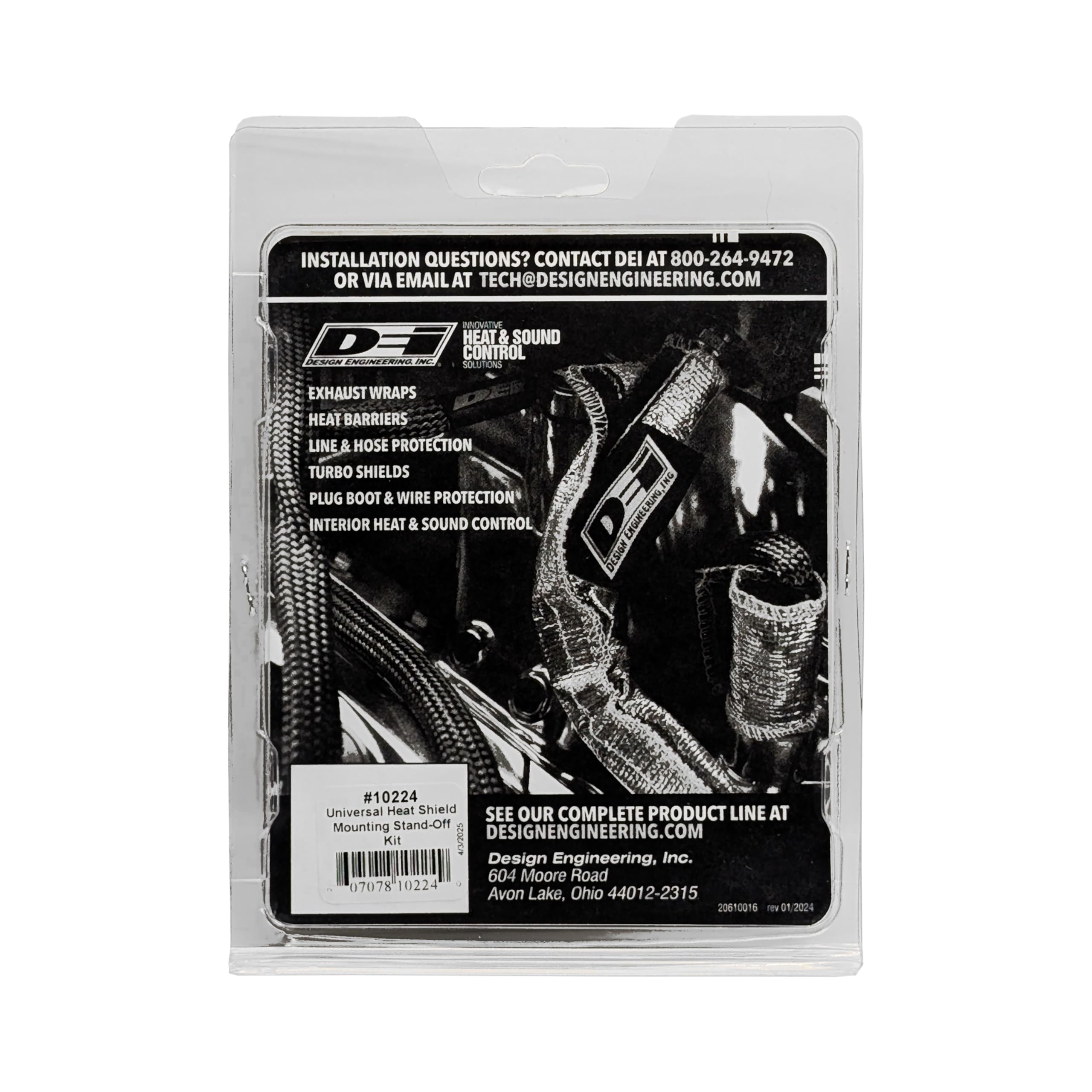 10224 Design Engineering Heat Shield Mounting Kit with 6 Stainless Steel Standoffs, 1/2 inch