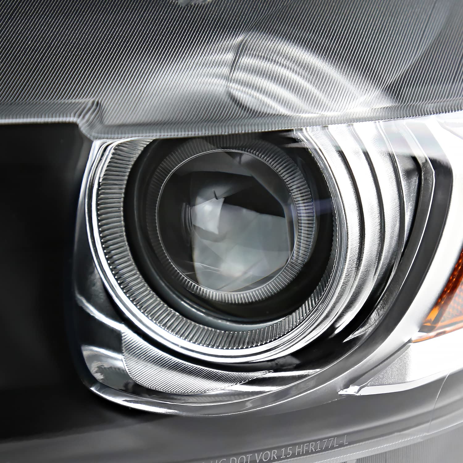 Black Projector Headlights SPEC-D TUNING w/LED Sequential Switchback Turn Signal Strips and Startup Animation Compatible with 2015-2020 Ford Mustang, Left + Right Pair Headlamps Assembly