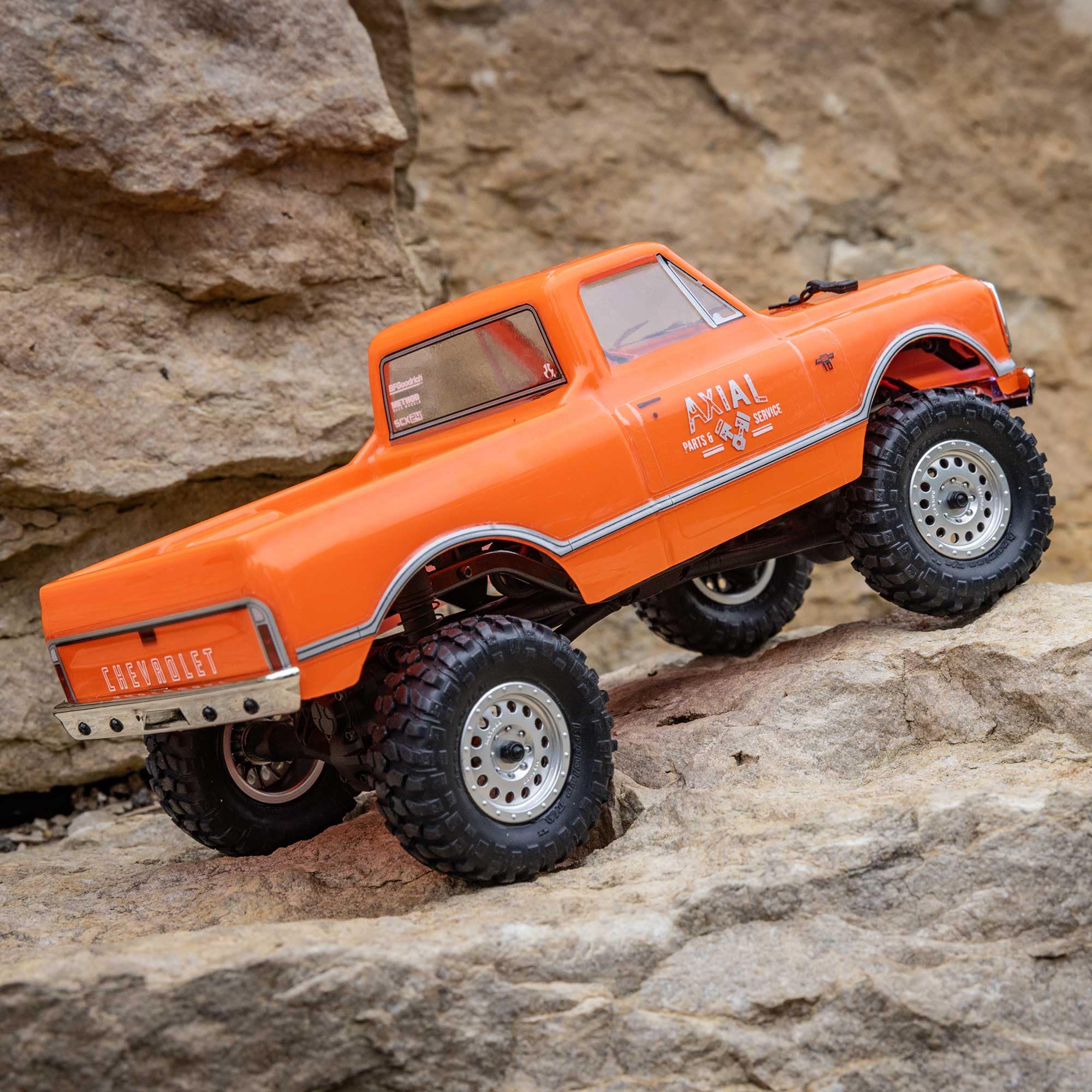Axial 1/24 RC Truck SCX24 1967 Chevrolet C10 4WD RTR (Comes with Everything Needed to Run), Orange, AXI00001V2T3