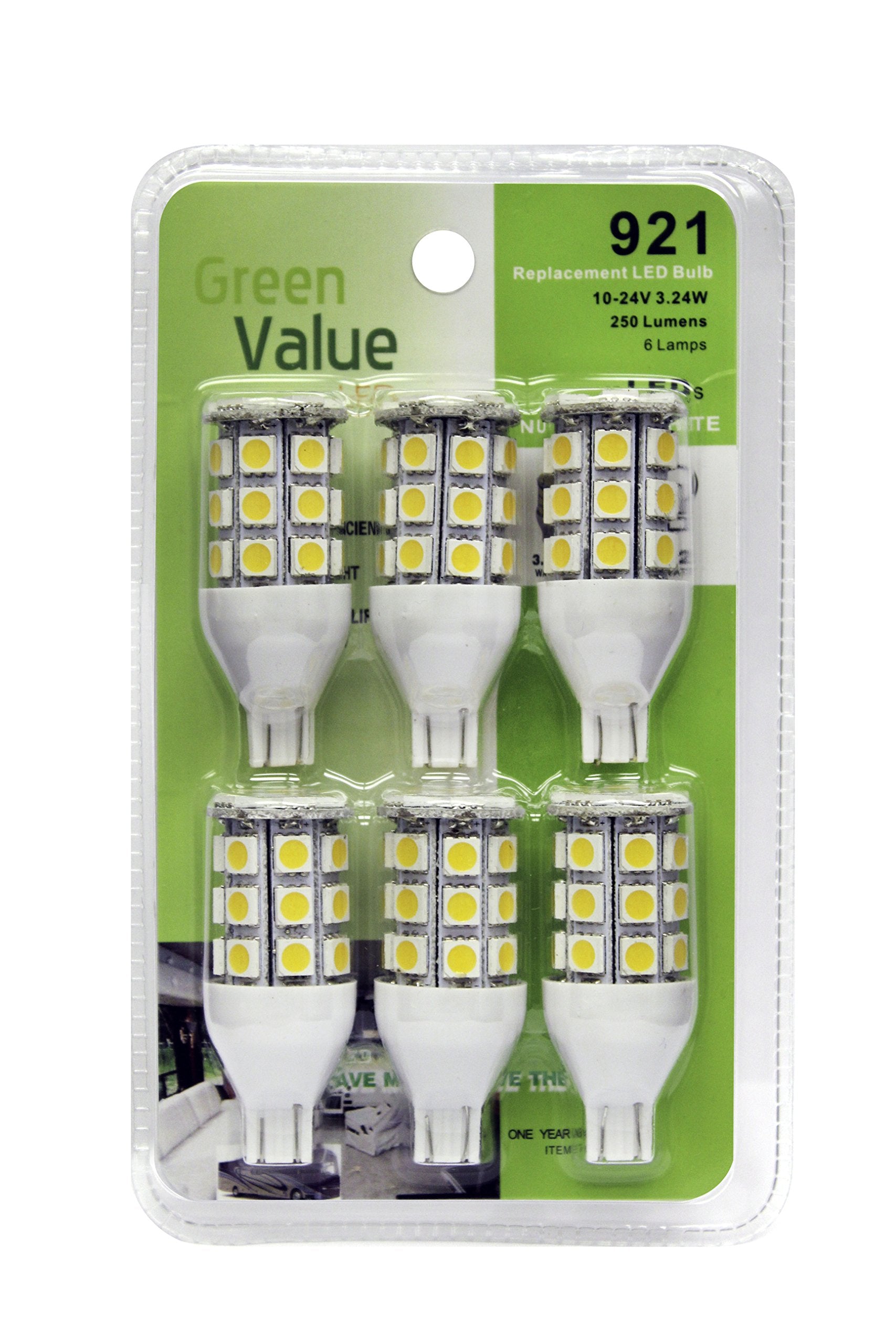 921 Base Ming's Mark 25012V LED Bulb - Natural White, Pack of 6