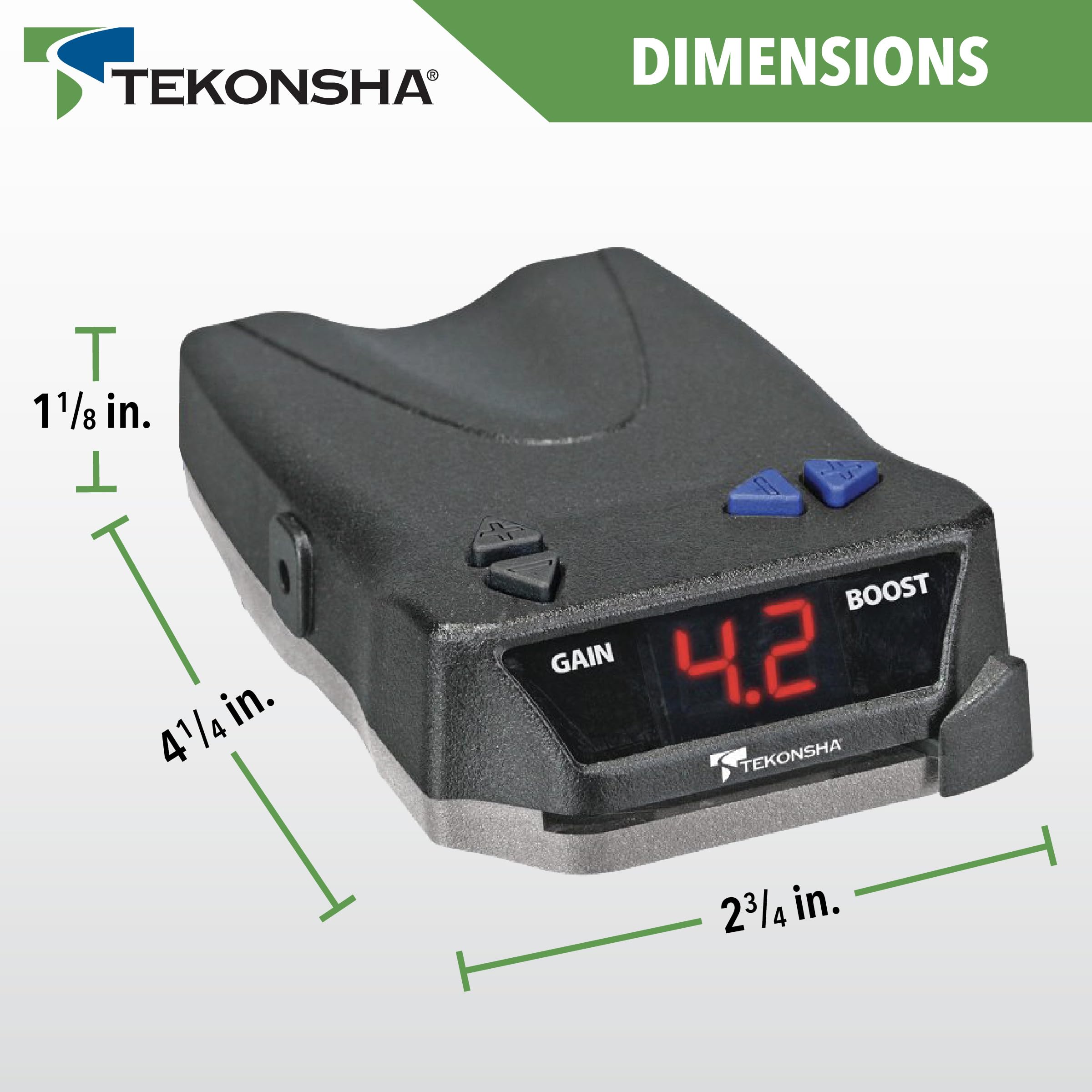 Tekonsha Brake-EVN Proportional Brake Controller for Trailers with 1-4 Axles, Compatible with GM, Ford, Chevy, Dodge, RAM, Toyota. Wiring Harness is NOT Included.