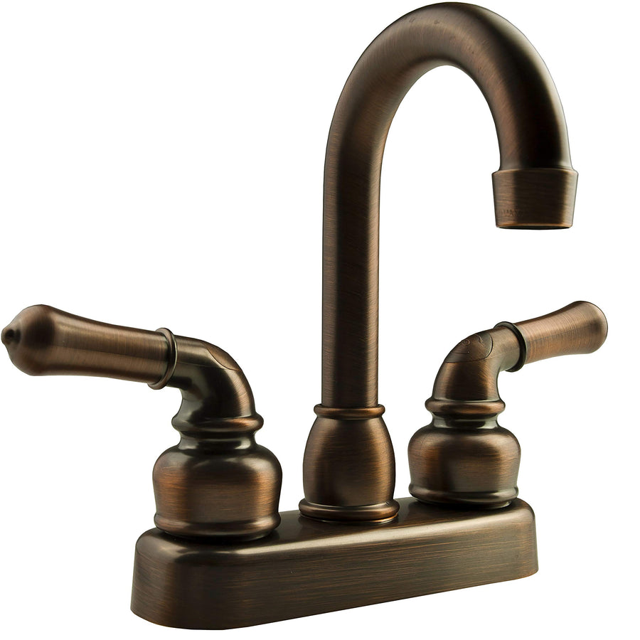 Dura Faucet RV Swivel Bar Faucet DF-PB150C-ORB with Classical Levers, 6 inch Spout (Oil-Rubbed Bronze)
