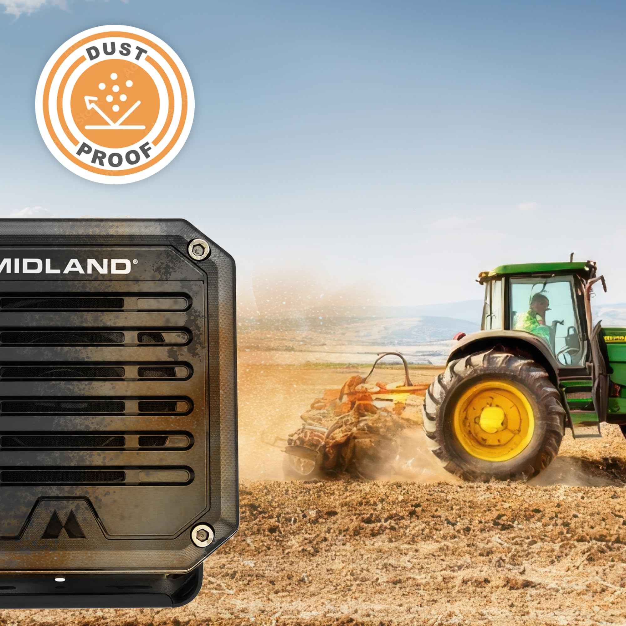 SPK100 Midland Heavy-Duty 20W External Speaker - 180 Degrees Swivel Base Bracket Works with All CB and MXT Radios 8-OHM Sound System 3.5mm Audio Plug - Easy Installation Waterproof Design