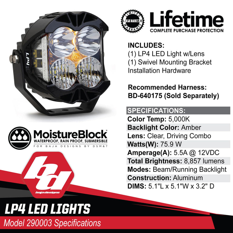 Combo Light Baja Designs 290003, Black