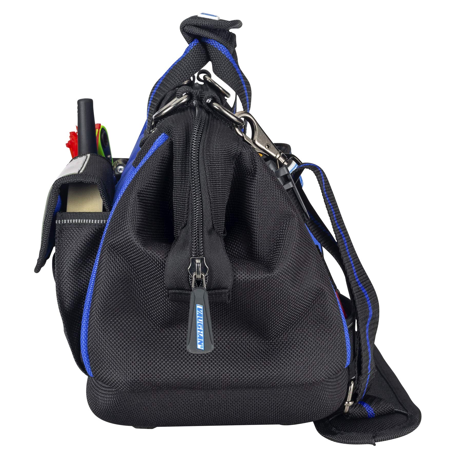 Vaughan 9 Pocket 13 in. Wide Mouth Tool Bag 8 Tool Loops 1200D - 240156,Blue