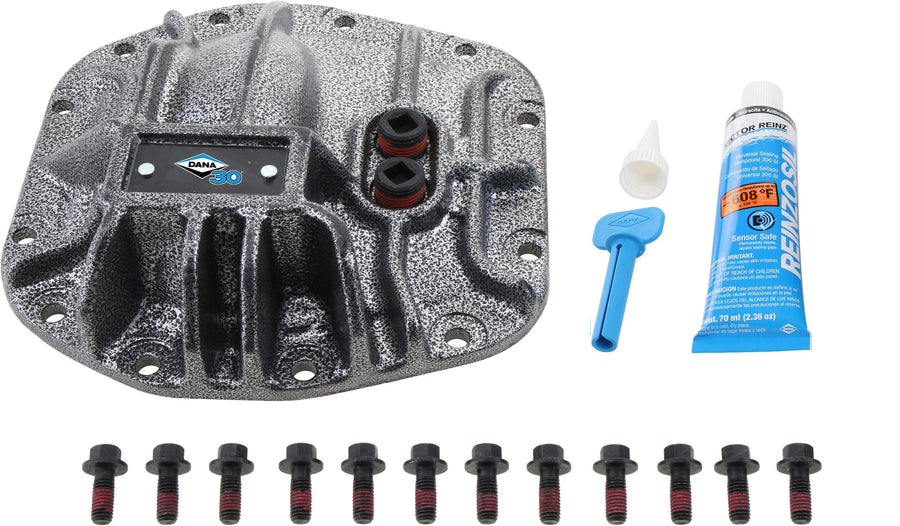 Dana 30 Differential Cover Spicer 10040640 Compatible with Select Wrangler JL - Gray Nodular Iron Front