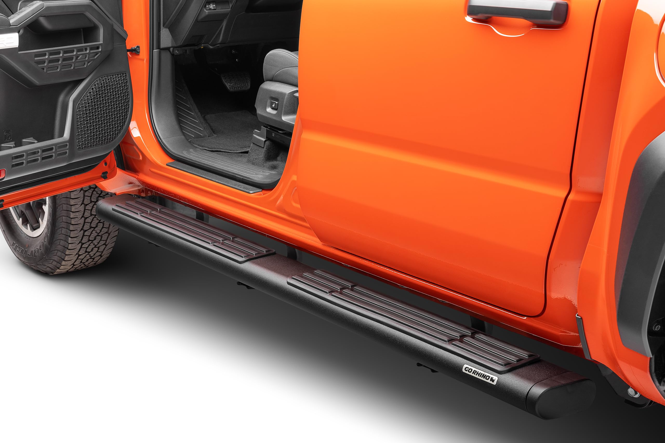 Go Rhino 6" OE Xtreme Sidesteps & Brackets | Galvanized Steel, Cab Length, Textured Black | 686443280T | Fits 2024 Toyota Tacoma Double Cab
