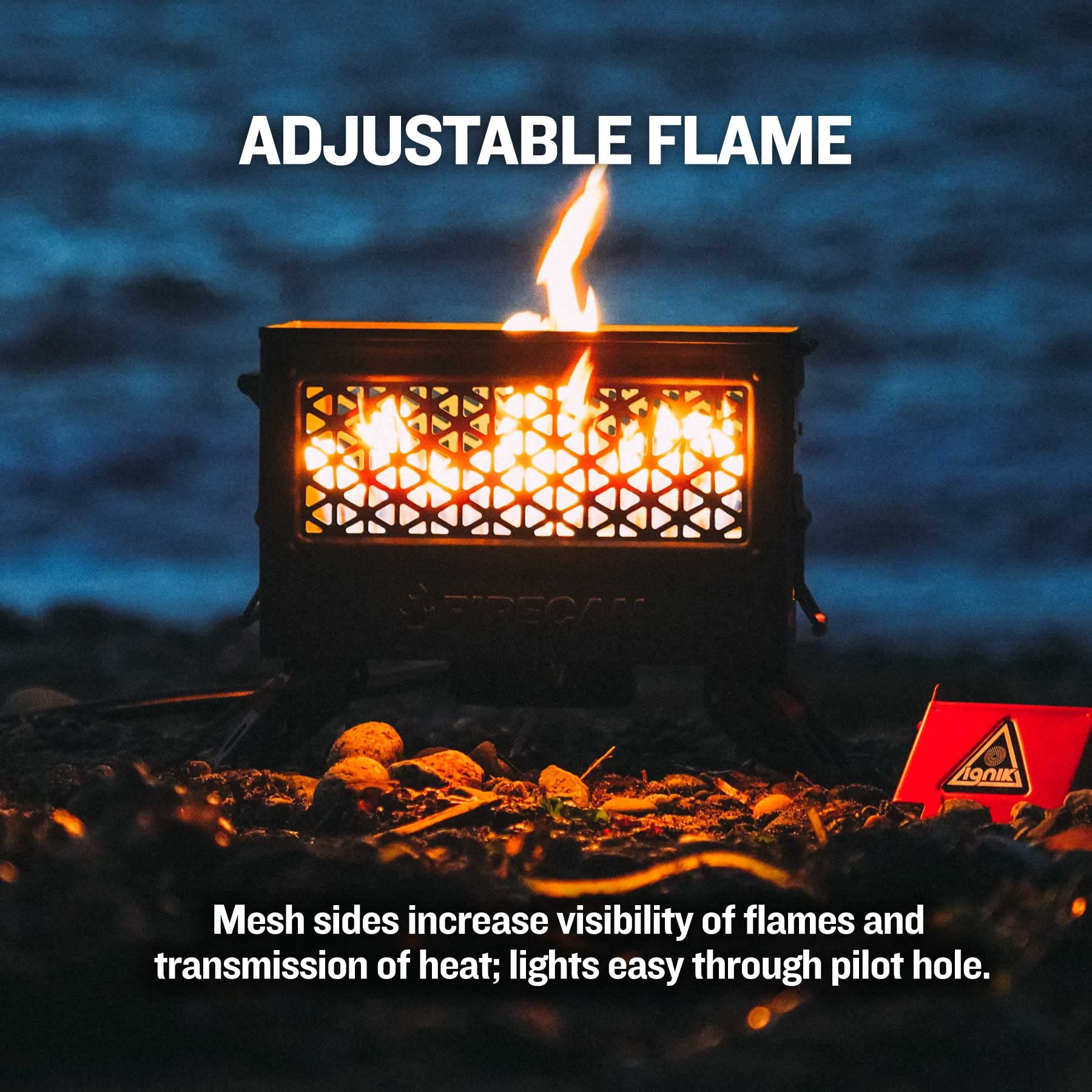 FireCan Ignik Portable Propane Fire Pit with Hose and Adjustable Regulator