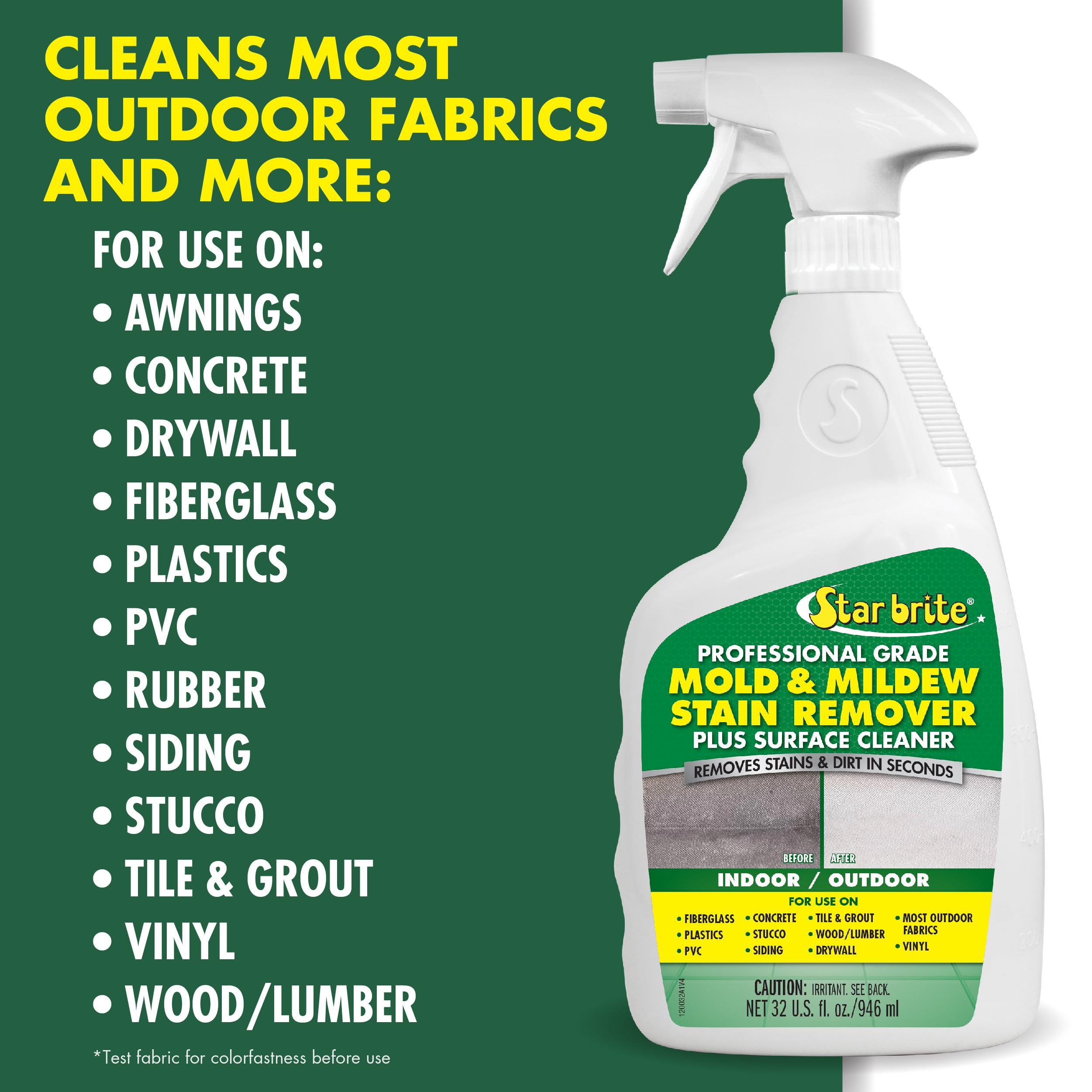 Mold & Mildew Stain Remover STAR BRITE Professional Grade - 32 OZ (120032)