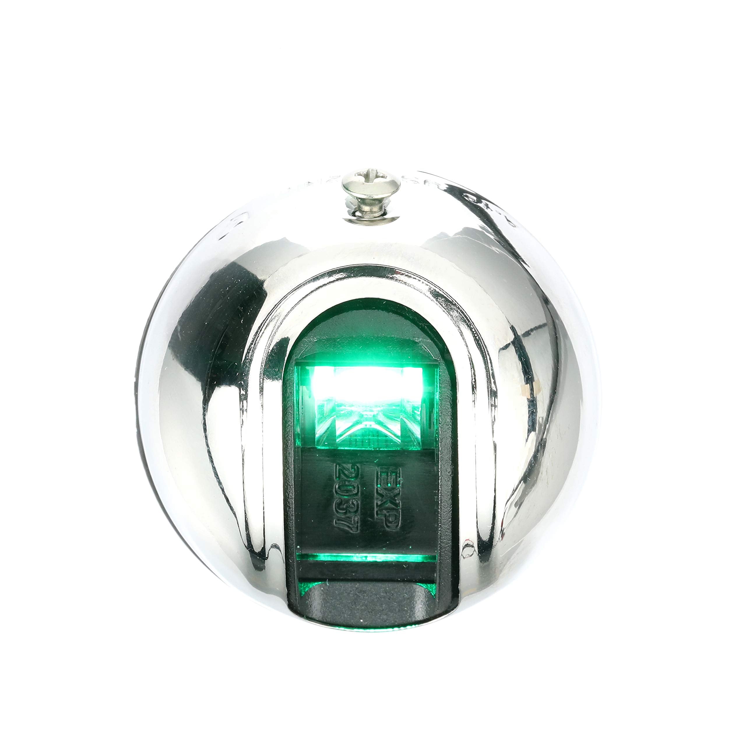 LightArmor Attwood NV4012SSG-7 2-Mile Vertical Surface Mount Navigation Light, Green LED Lighting, Eliptical Stainless Housing