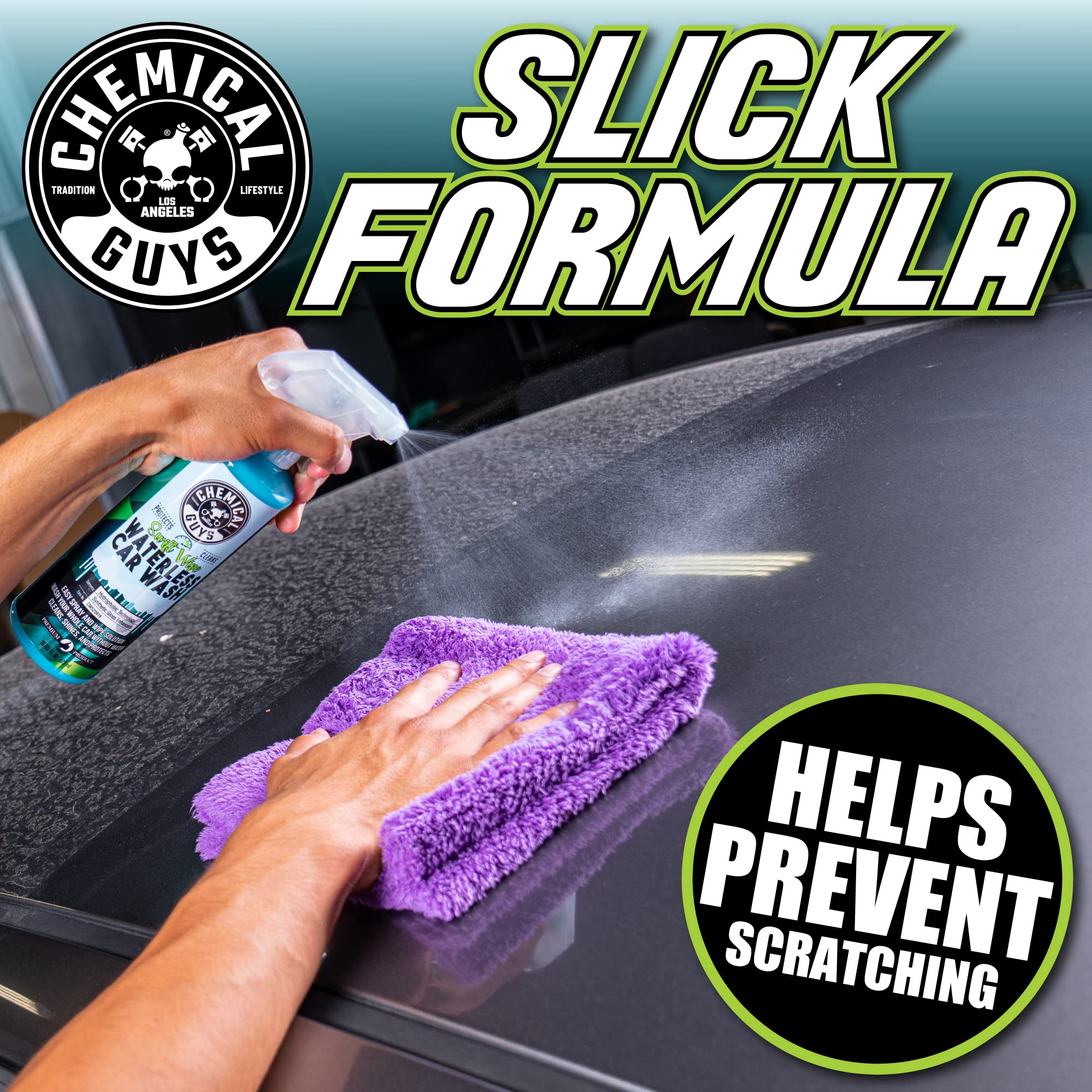 Chemical Guys Waterless Car Wash Spray Swift Wipe - Spray and Wipe to Safely Clean and Shine Cars, Trucks, Motorcycles, RV & More, High Lubrication Formula, 16 oz