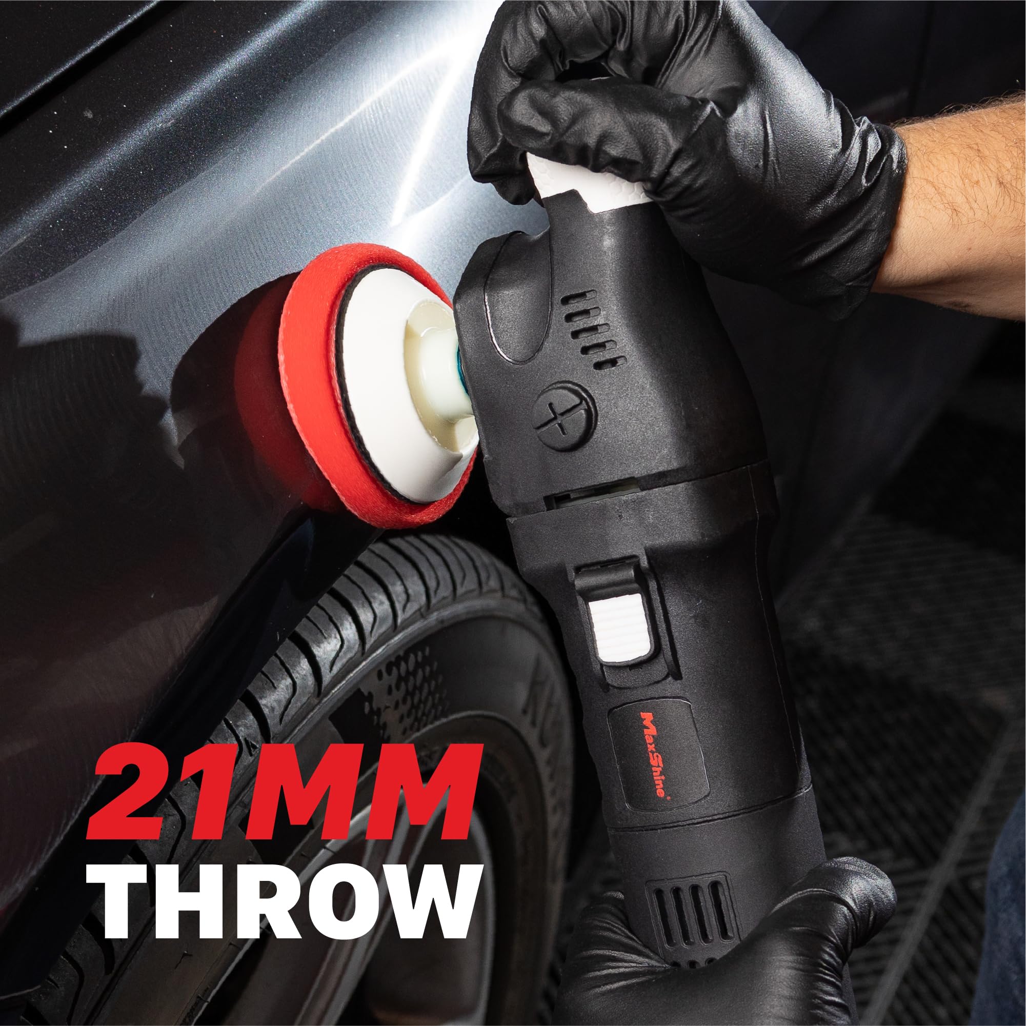 M550 Rotary Polisher Maxshine | 550W Motor, 3” Backing Plate, 6-Speed, 5/8” Thread | Compact Detailing Buffer for Auto, Boat & Marine Paint Correction, Swirl & Scratch Removal, Glossy Finish