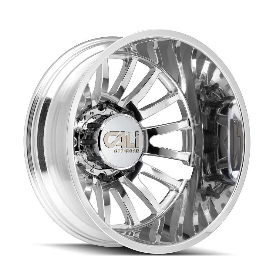 CALI OFF-ROAD Summit Dually 9110D-22879PMR232 Rear Lifted 9110 Polished/Milled Spokes 22X8.25 8-210