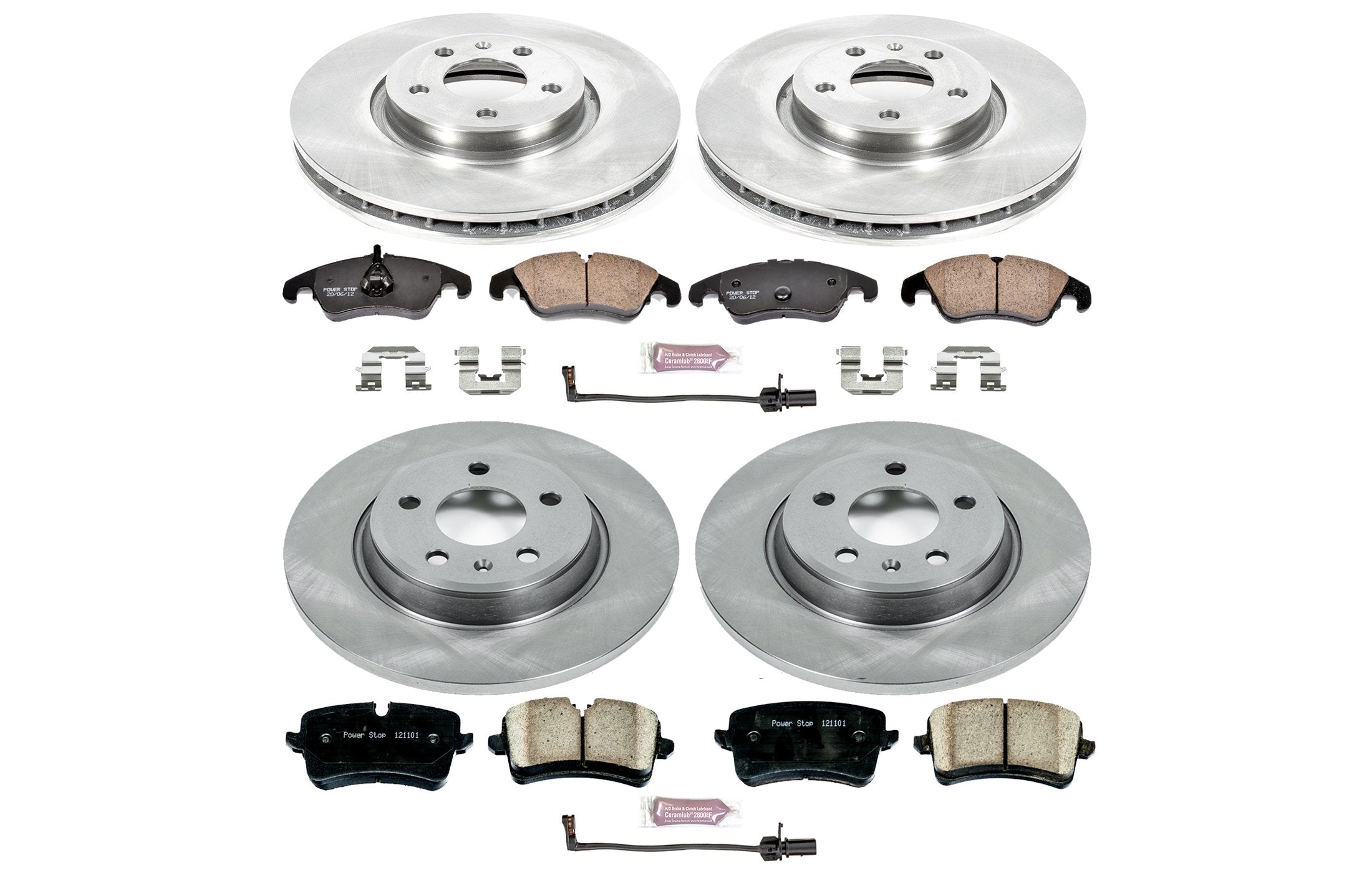 Power Stop KOE6137 Replacement Brake Kit-OE Front and Rear Brake Rotors & Ceramic Pads
