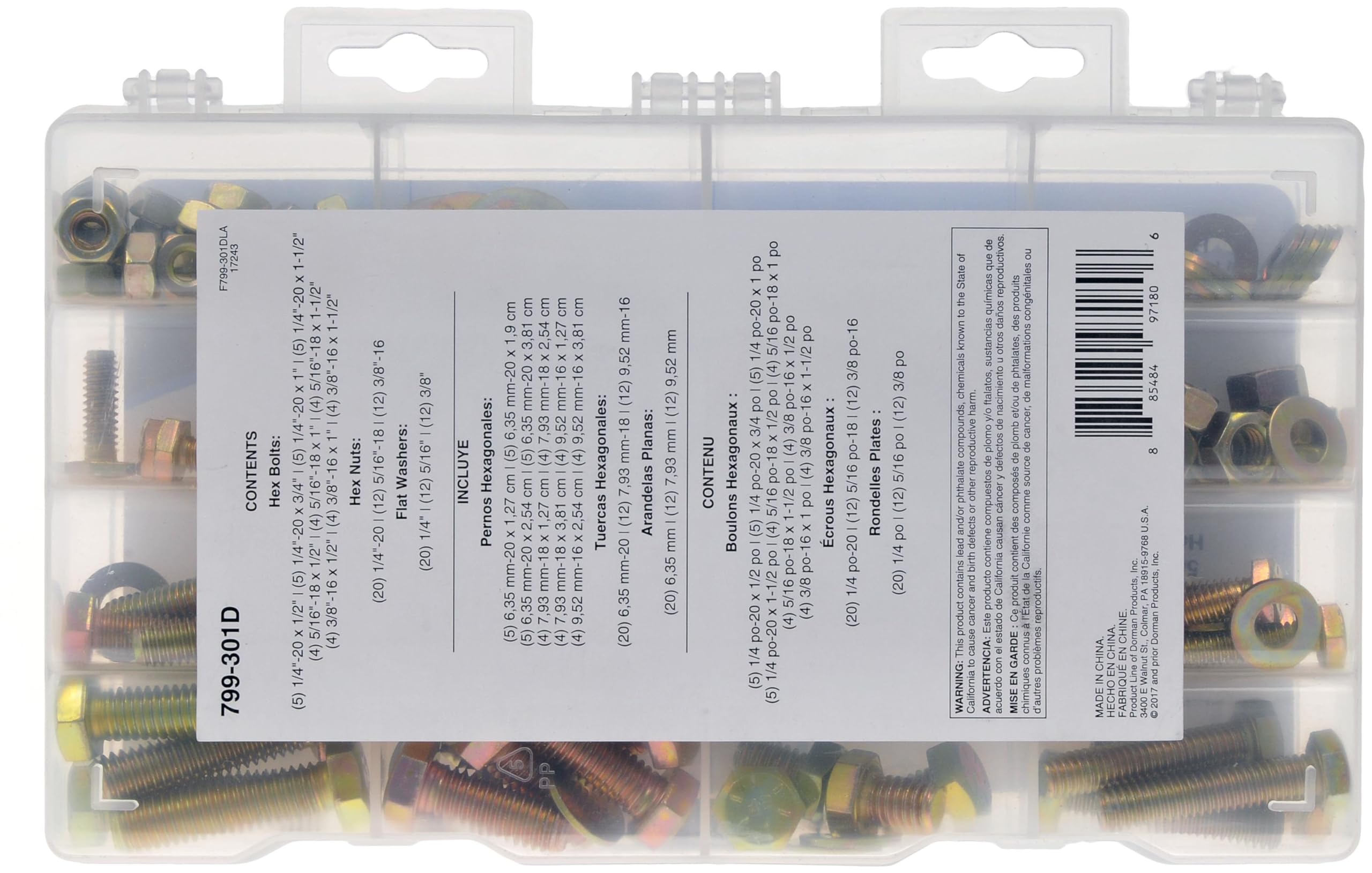 Dorman Pro Pack 799-301D Standard Grade 8 Hardware - 132 Piece Universal Fit