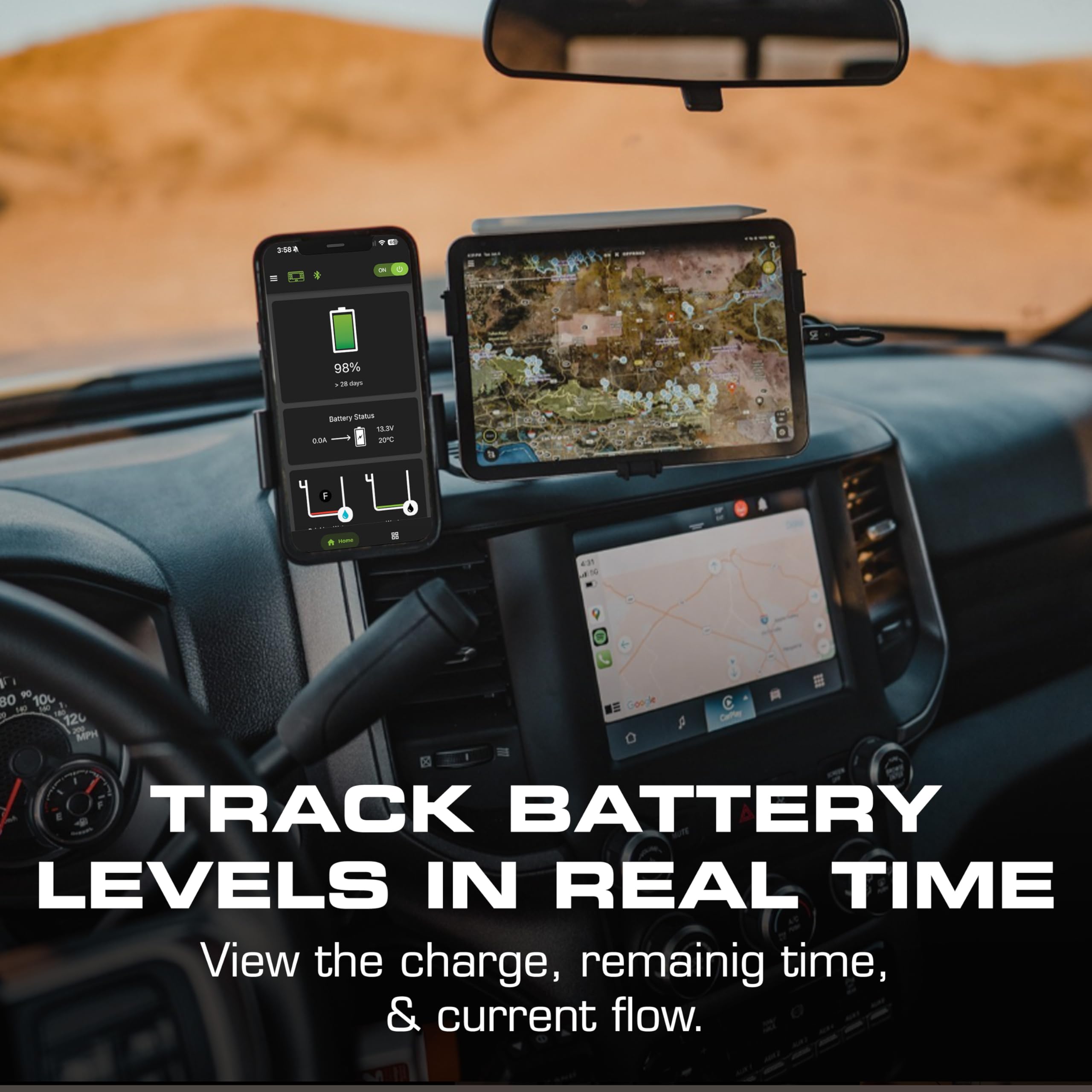 500A REDARC Smart Battery Monitor for 12V Systems, Bluetooth 5.1 with RedVision App Integration, Real-Time Accuracy for State of Charge, Time Remaining, Current Flow, Up to 42 Meters Wireless Range