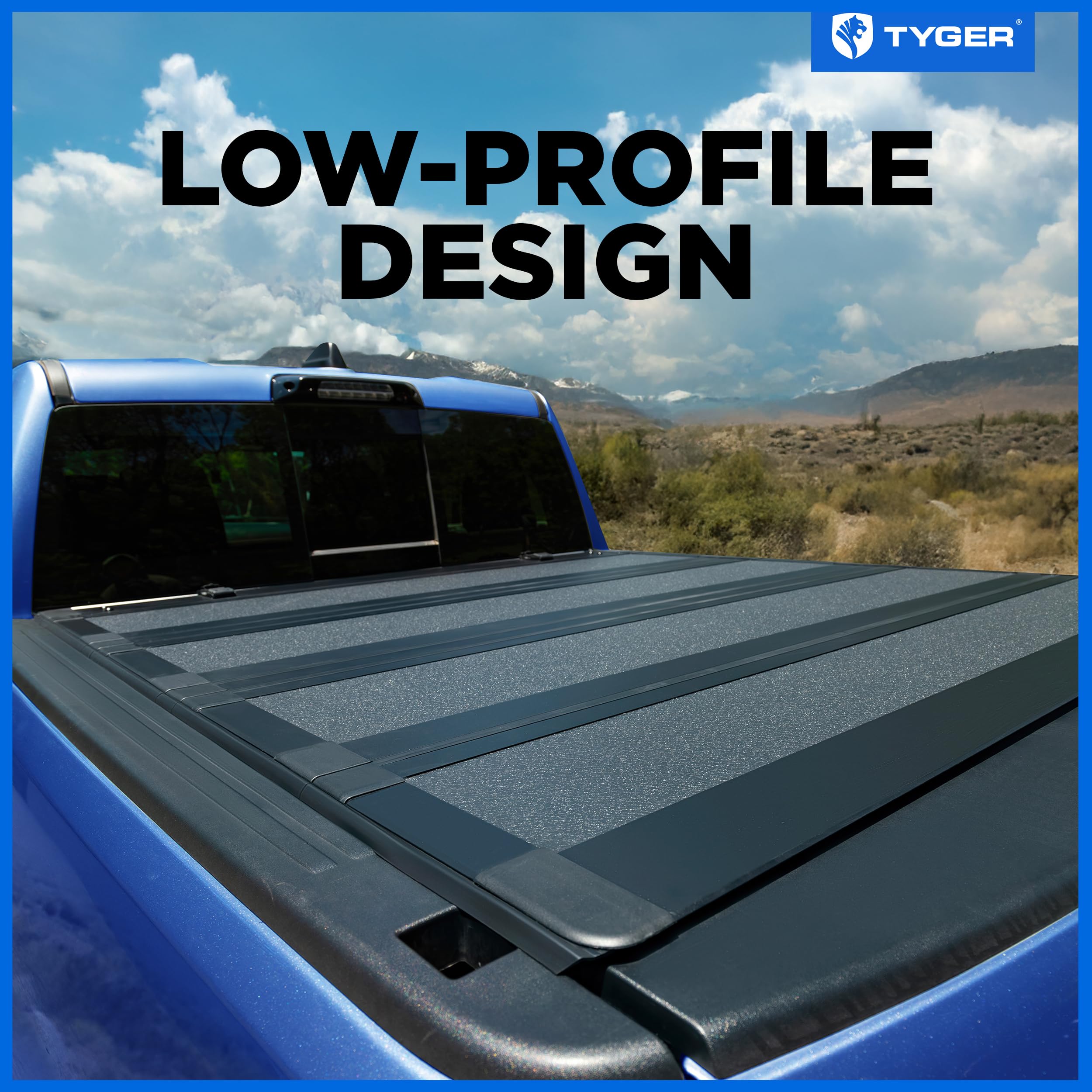 Tyger Auto T4 Low Profile Flip-Up Hard Alloy Four-Fold Truck Bed Tonneau Cover Compatible with 2015-2025 Ford F-150; 2022-2025 Lightning | 5.5' (67") Bed | TG-BC4F4403