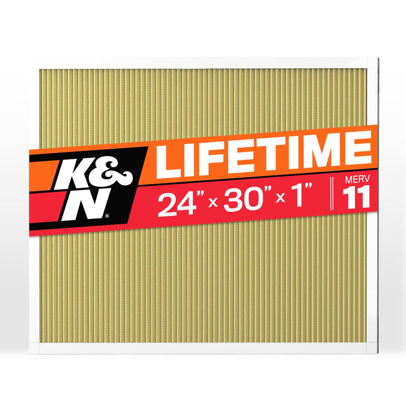 K&N HVAC Furnace Air Filter 24x30x1, Lasts a Lifetime, Washable, Merv 11, the Last Filter You Will Ever Buy, Breathe Safely at Home or in the Office, HVC-12430