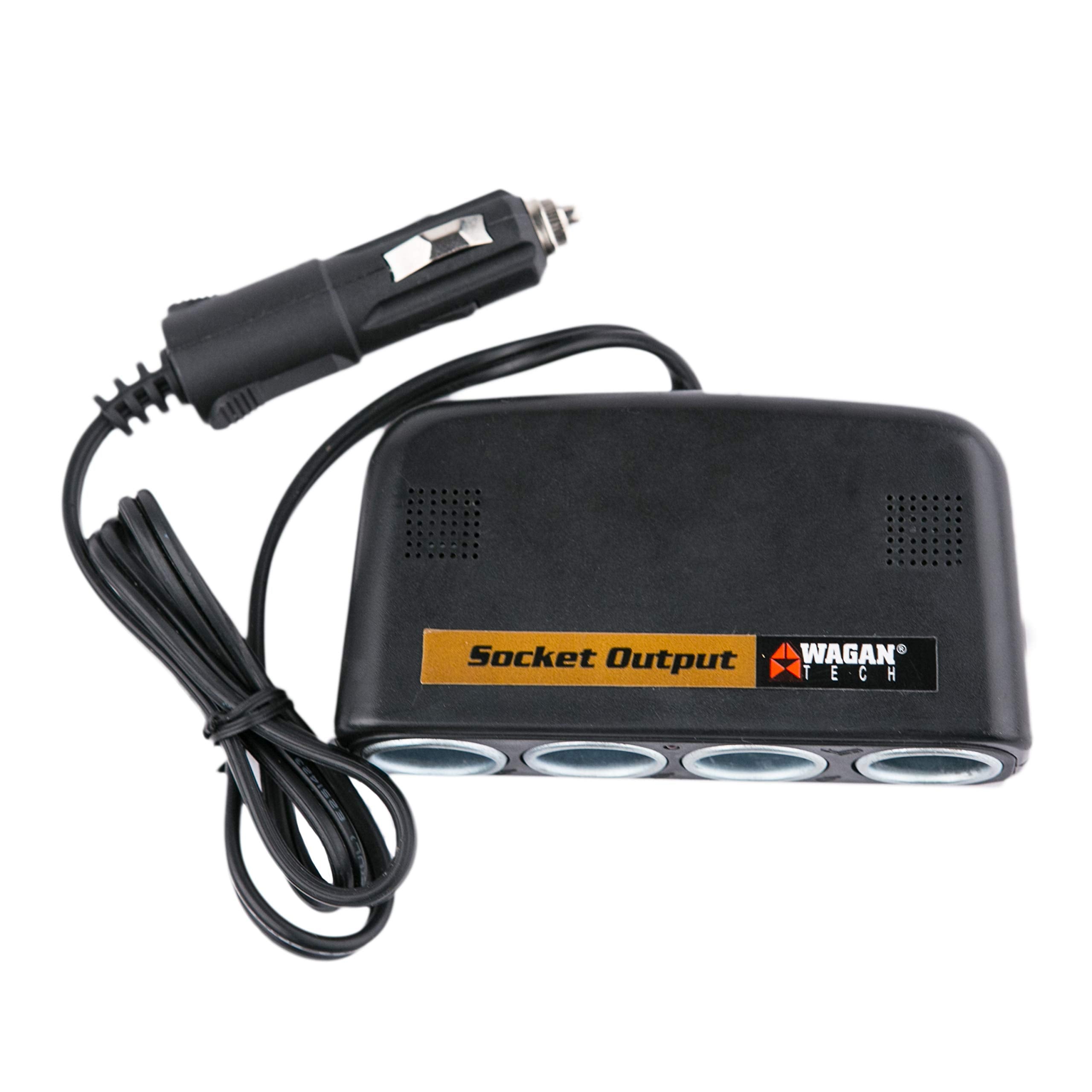 4-Way Wagan 12V Automotive Socket Splitter and Extender, Cigarette Power Splitter