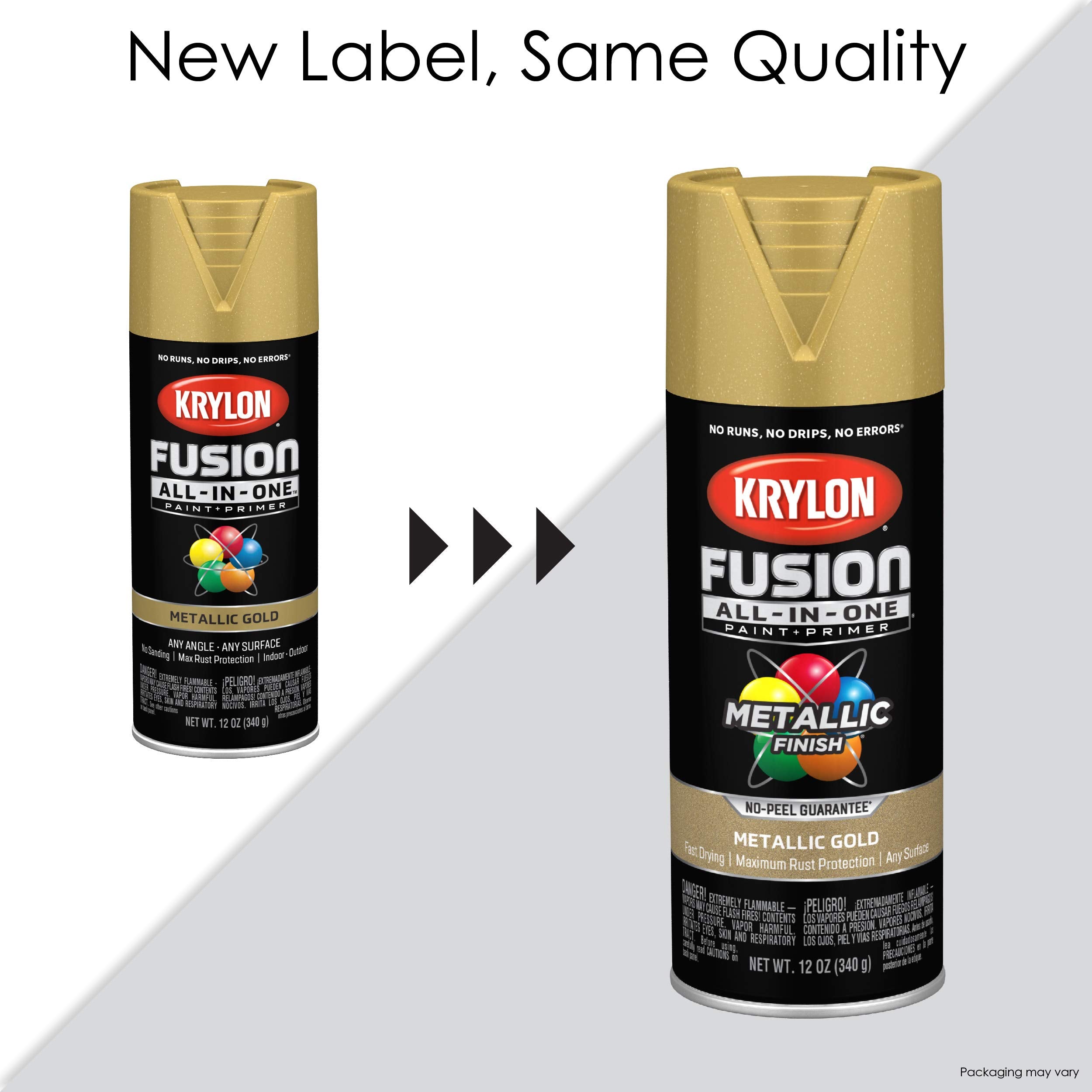 Krylon All-In-One Adhesive Spray Paint for Indoor/Outdoor Use, 12 oz, Satin Nickel