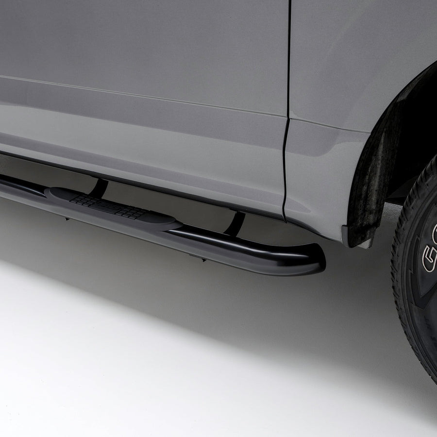 3-Inch Round Black Steel ARIES Nerf Bars, No-Drill, Fits Select Chevrolet Silverado, GMC Sierra 1500 Extended Cab