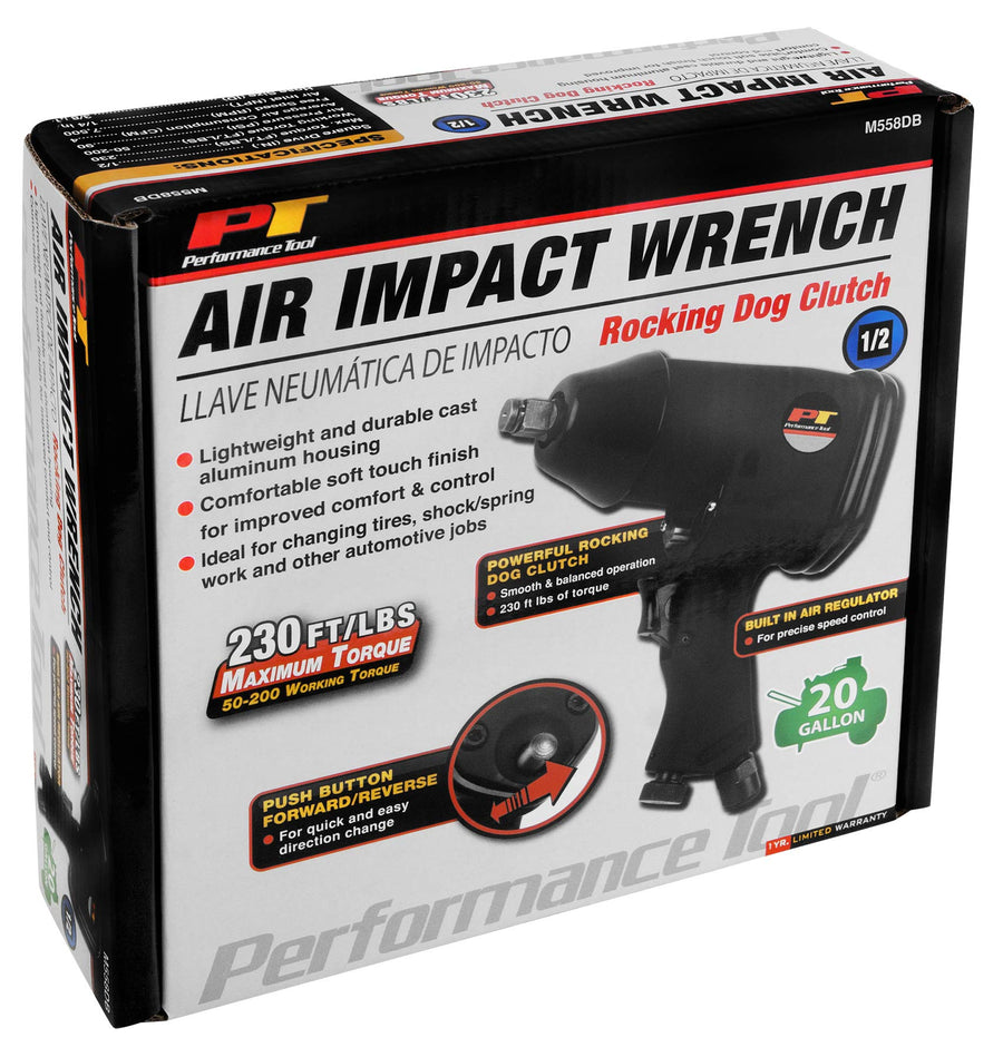 M558DB Performance Tool 1/2-Inch Drive Impact Wrench 230ft/lbs of Torque