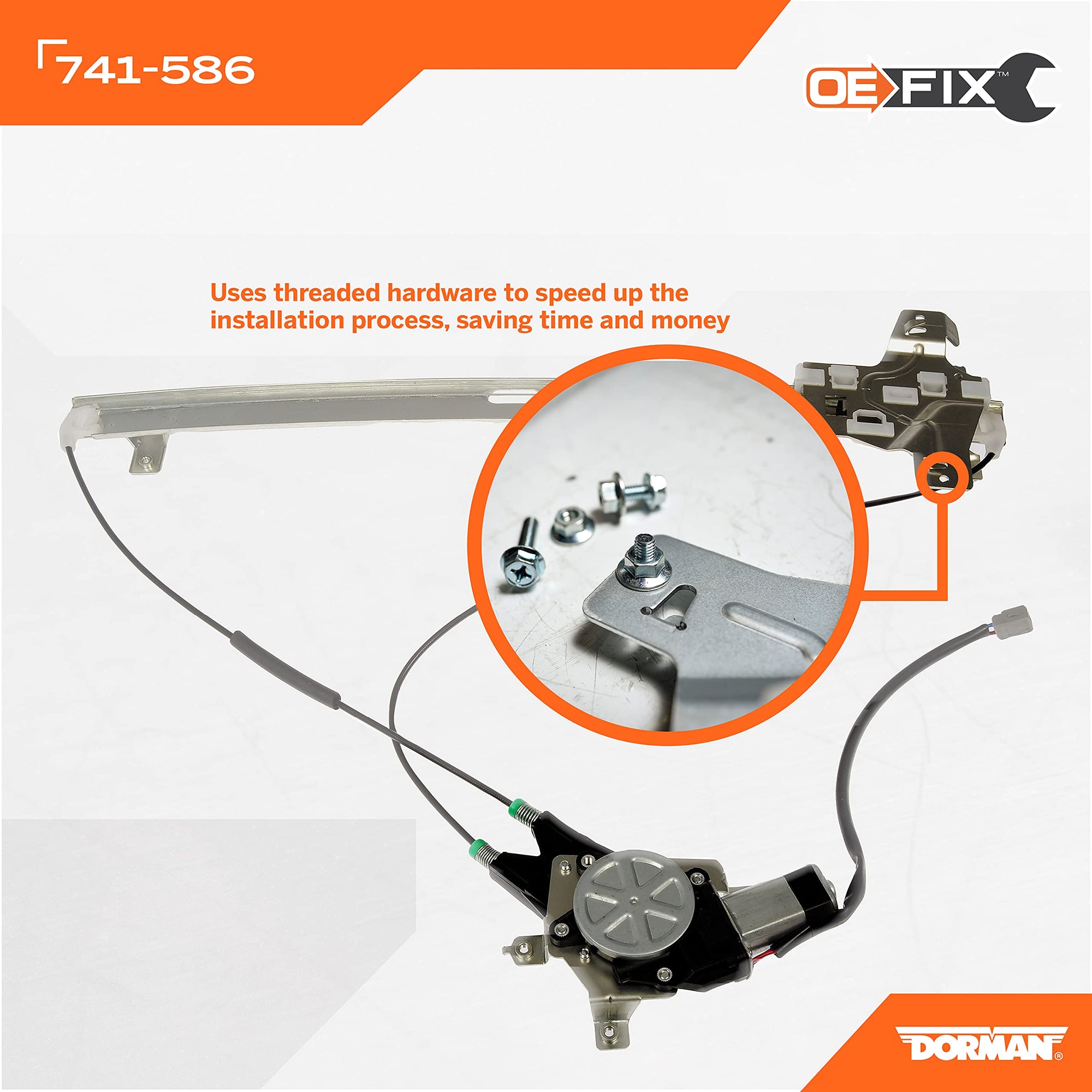 Dorman Front Driver Side 741-586 Power Window Regulator And Motor Assembly Compatible with Select Ford Models (OE FIX)