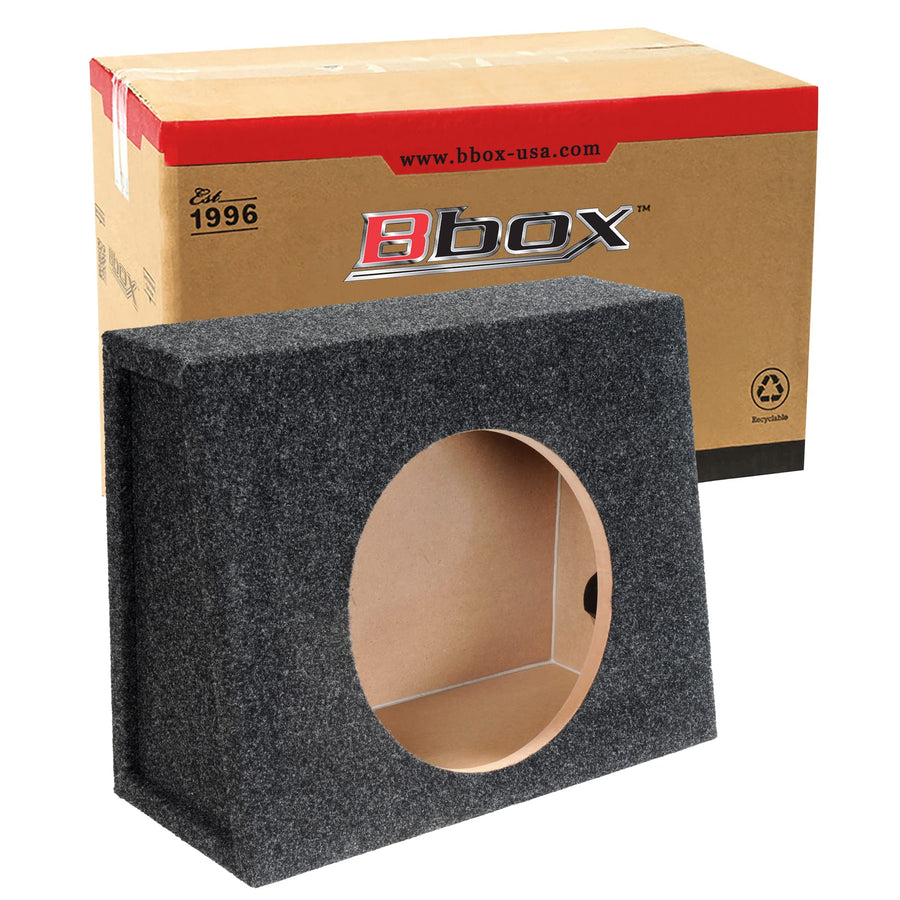 Atrend Single Bbox Sealed 12 Inch Subwoofer Enclosure - Car Subwoofer Boxes & Enclosures - Made in USA Premium Subwoofer Box Improves Audio Quality, Sound & Bass - Nickel Finish Subwoofer Terminals - Black