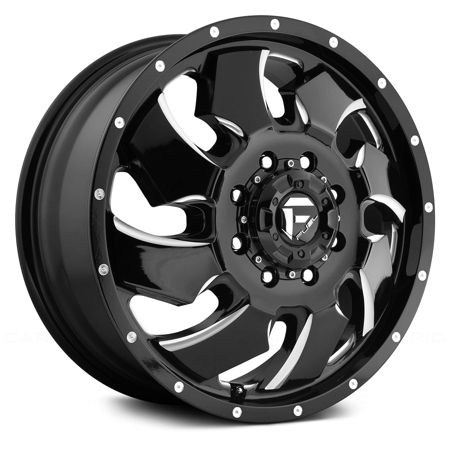 D574 FUEL OFF-ROAD CLEAVER 20X8.25, 8X6.5, 8.76, 105mm GLOSS BLACK MILLED - D57420828D