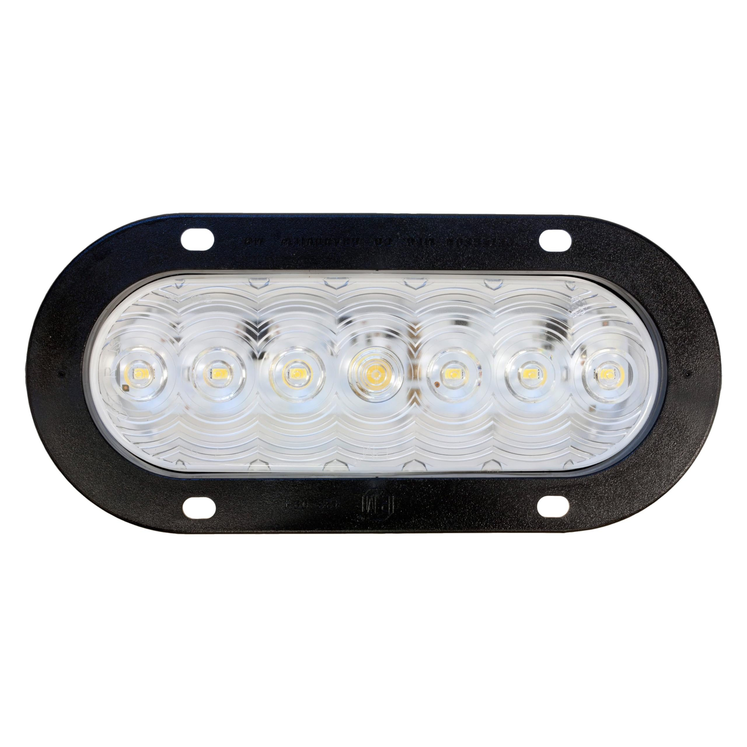 Peterson Manufacturing 7.88"x3.63" Light Oval Amp Flange Mount 823C-7 (LED B/U Round, 4" Mv LED B/Up), 1 Pack
