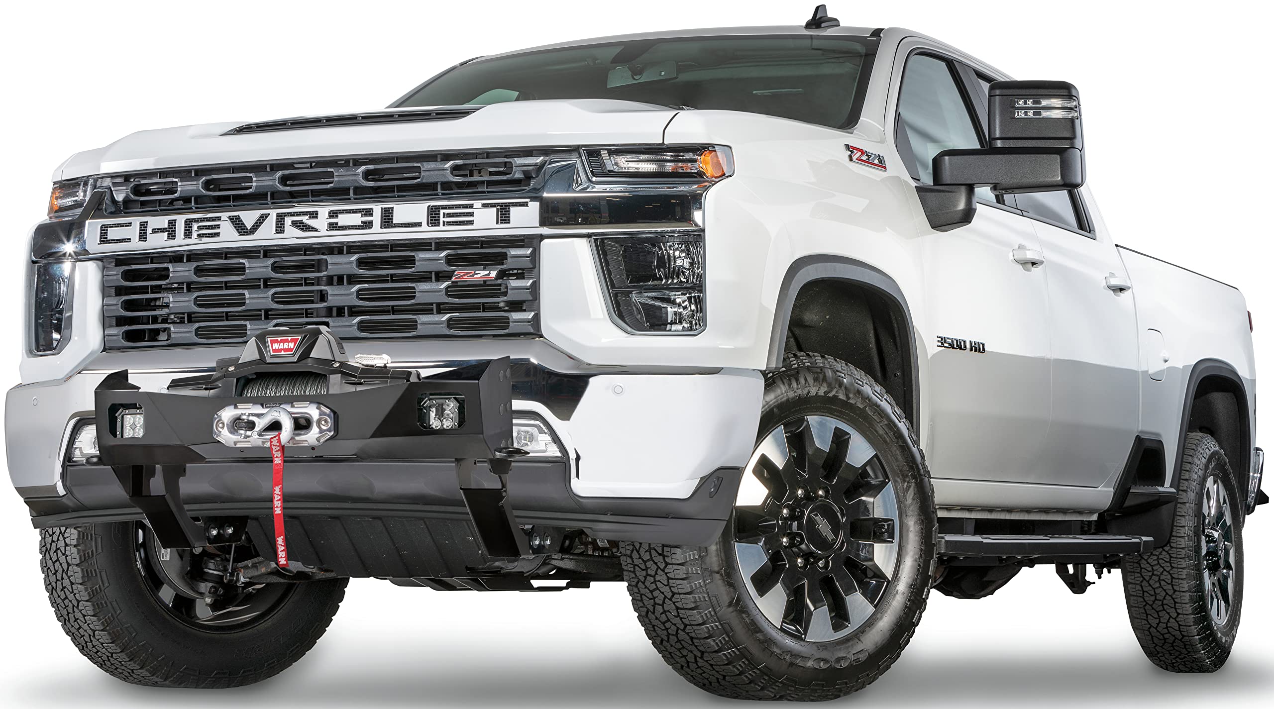 Trans4mer Gen III WARN 108003 Winch Mounting Bracket Kit for Mid-Frame Winches, Fits: Chevy Silverado HD 2500/3500 (2020-2022), Black