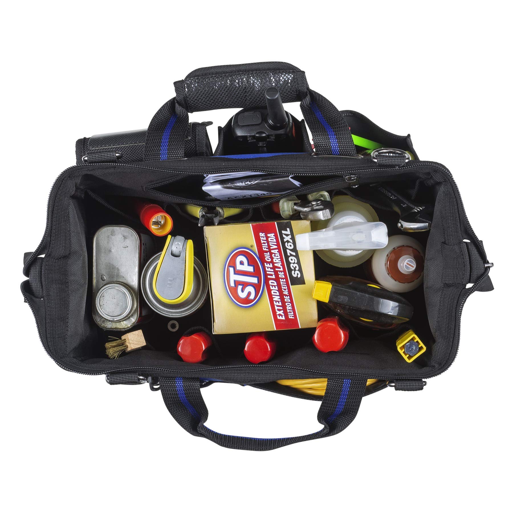 2 Piece Vaughan Tool Bag Set 20 in. Tool Tote and 13 in. Wide Mouth Bag - 240155, Blue