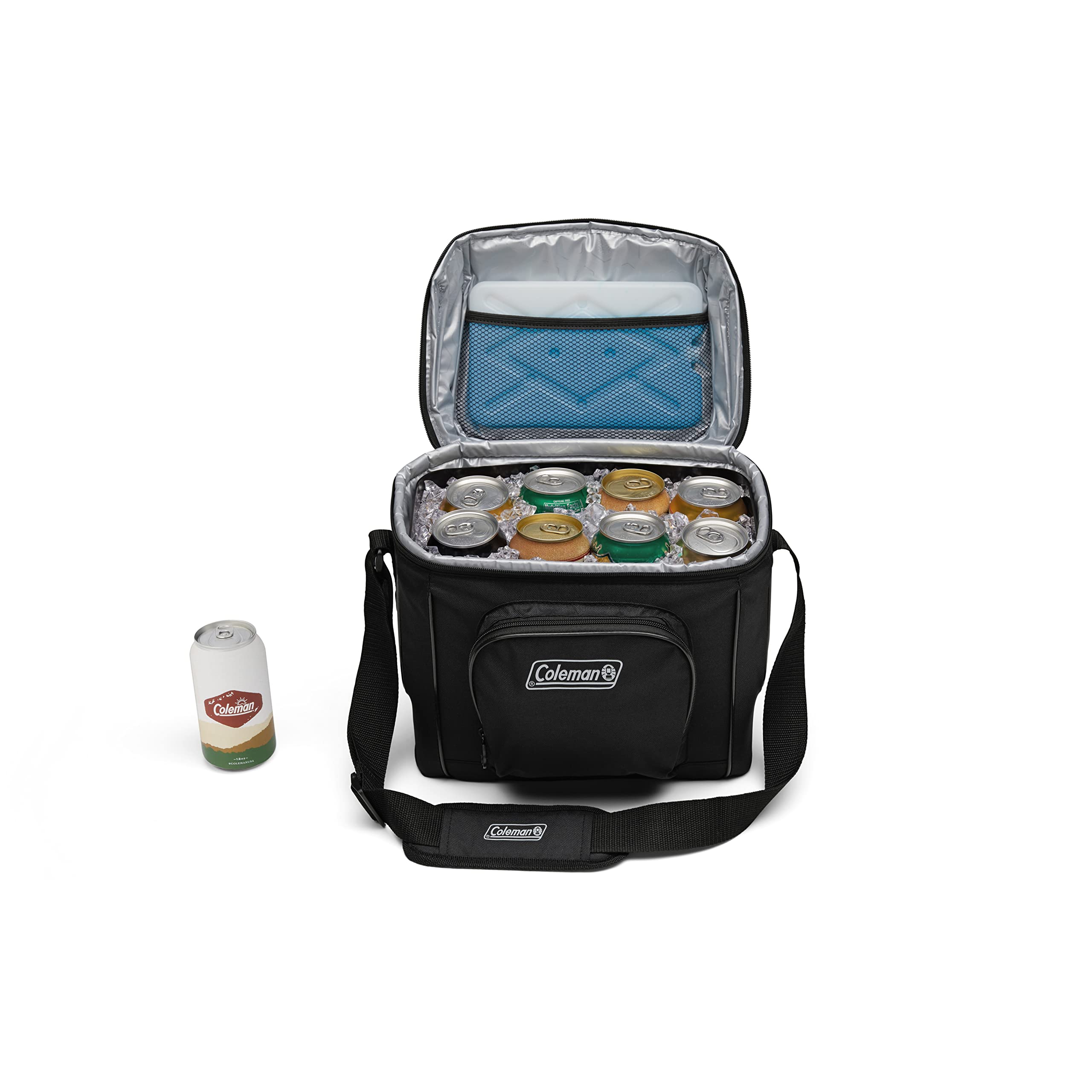 Coleman Insulated Chiller Soft Cooler, Leakproof 9/16/30 Can Cooler with 12+ Hour Ice Retention, Made with Recycled Materials, Great for Lunch, Camping, Beach, Pool, Sports, & More