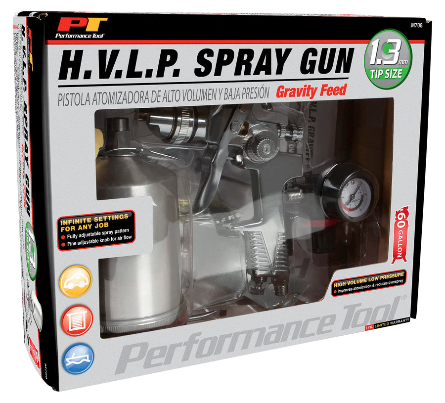 M708 Performance Tool 1.3mm H.V.L.P. Gravity Feed Spray Gun Needle and Nozzle Set