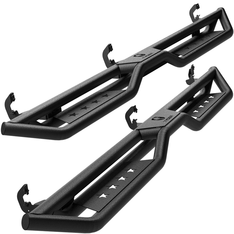Tyger Auto Star Strider Compatible with 2007-2018 Chevy Silverado GMC Sierra 1500; 2007-2019 2500 3500HD; LD/Limited 2019 | Crew Cab | TG-SR2C74988 | Side Step Rails Nerf Bars Running Boards
