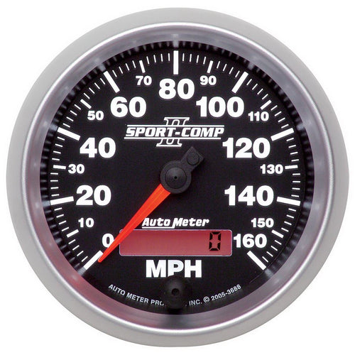 Auto Meter Sport-Comp II 3-3/8" 160 mph Electric Programmable Speedometer Gauge