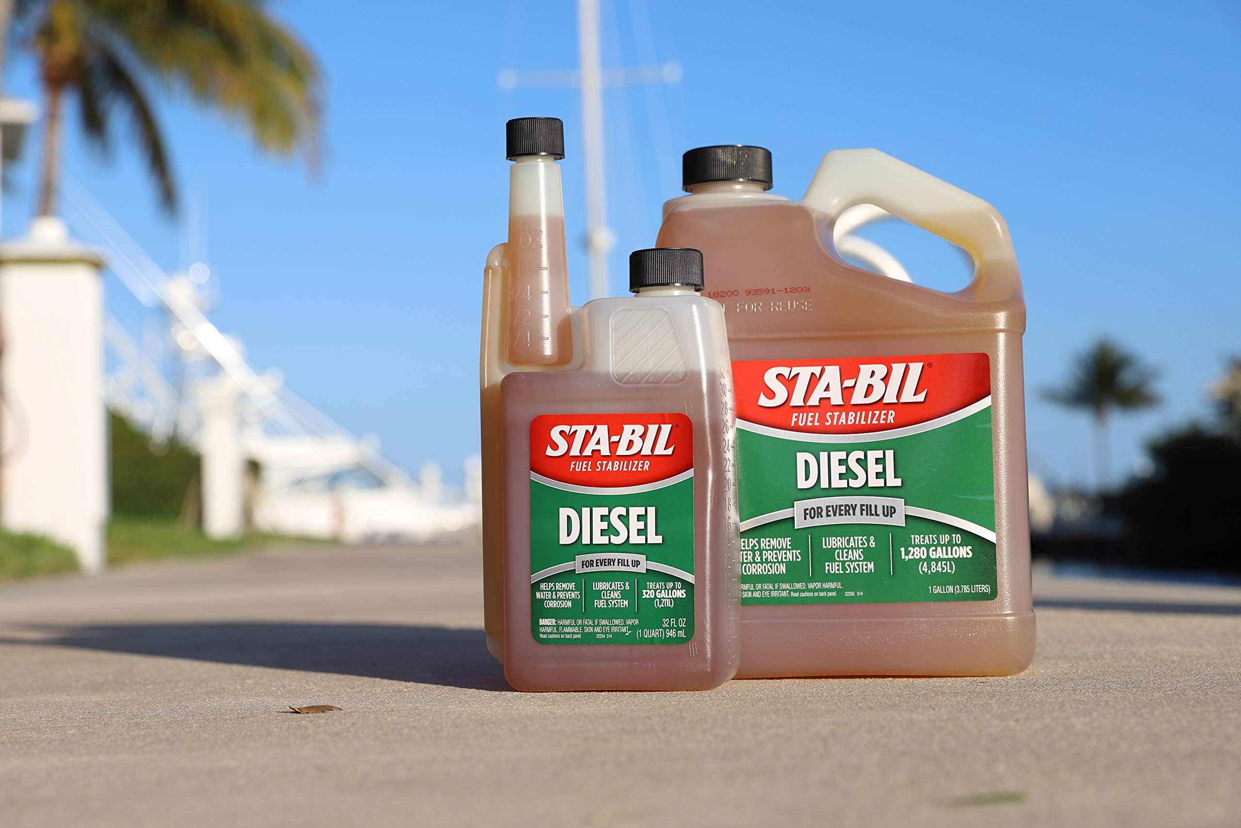 Diesel Fuel Stabilizer STA-BIL (22255) And Performance Improver - Keeps Diesel Fuel Fresh For Up To 12 Months - Lubricates And Cleans The Fuel System - Treats 1,280 Gallons, 1 Gallon, 128 Fl. oz.