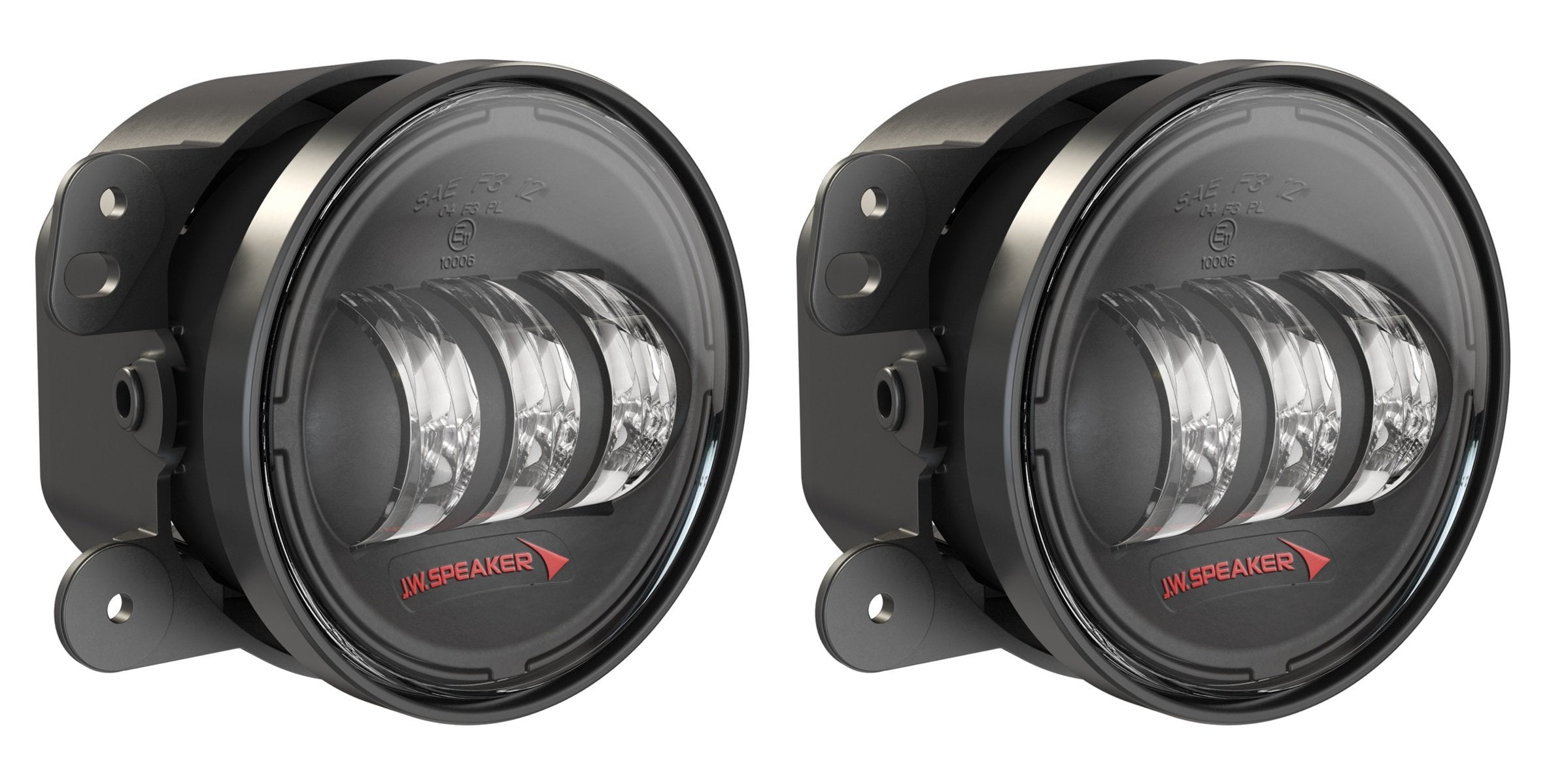 JW Speaker Fog Lights LED Jeep, Model 6145 J2 Series with Black Bezel, Set of 2