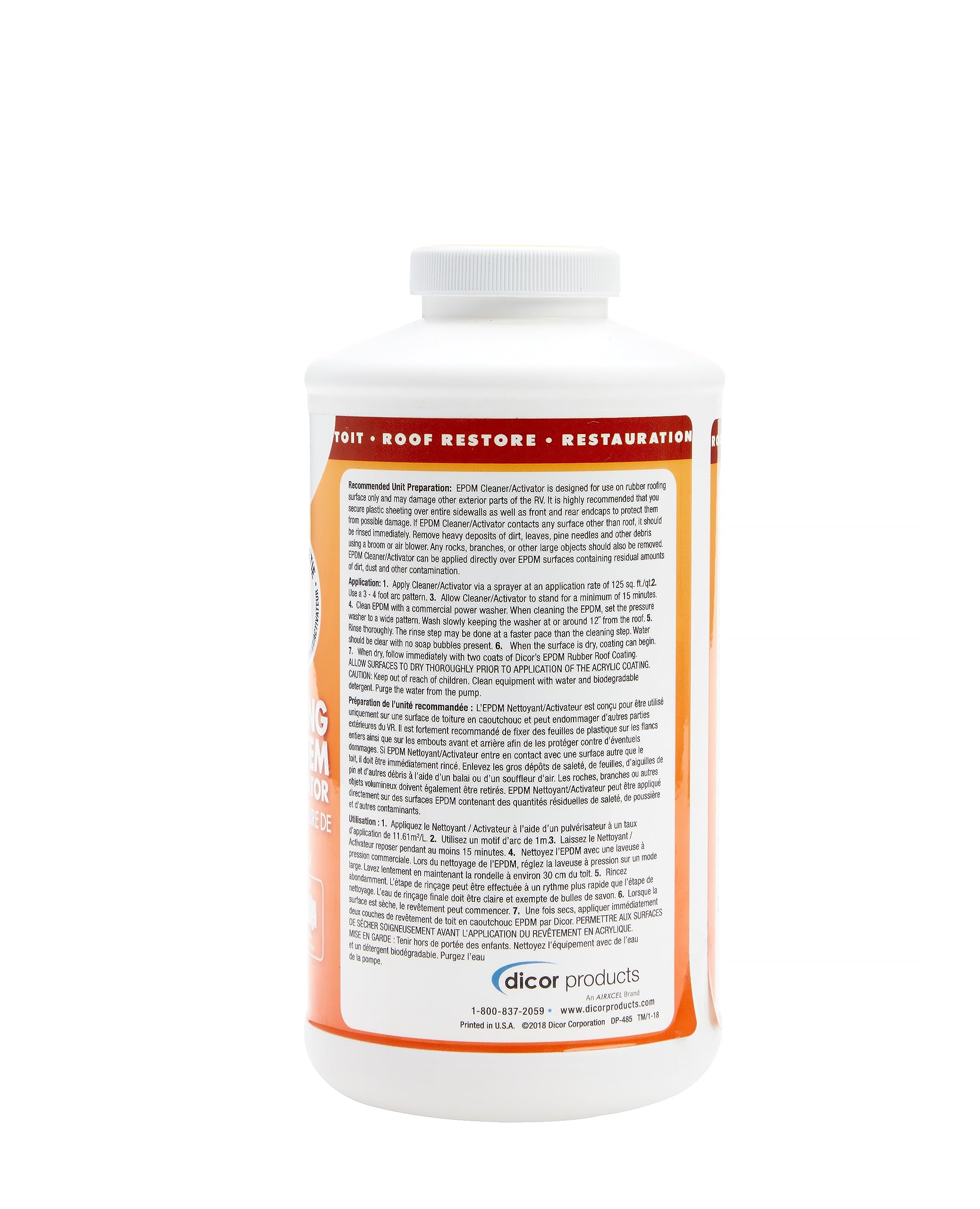 1 Quart Dicor RP-CRP-Q Roof Cleaner/Activator - EPDM Rubber Roof Coating System