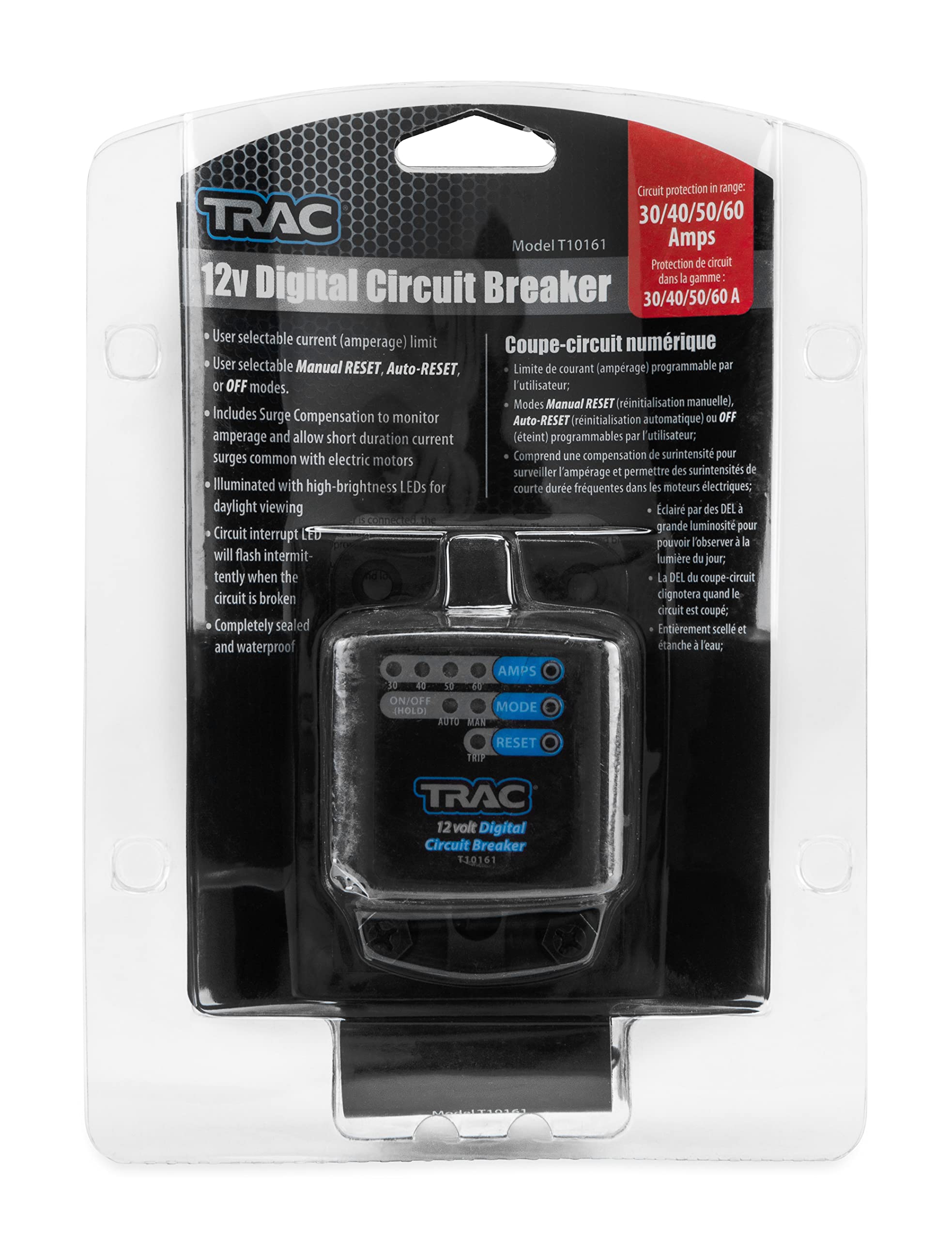 Trac Outdoors 30-60 Amp Digital Circuit Breaker - Innovative Design Eliminates the Inaccuracy of Thermal Breakers - Waterproof (69411)