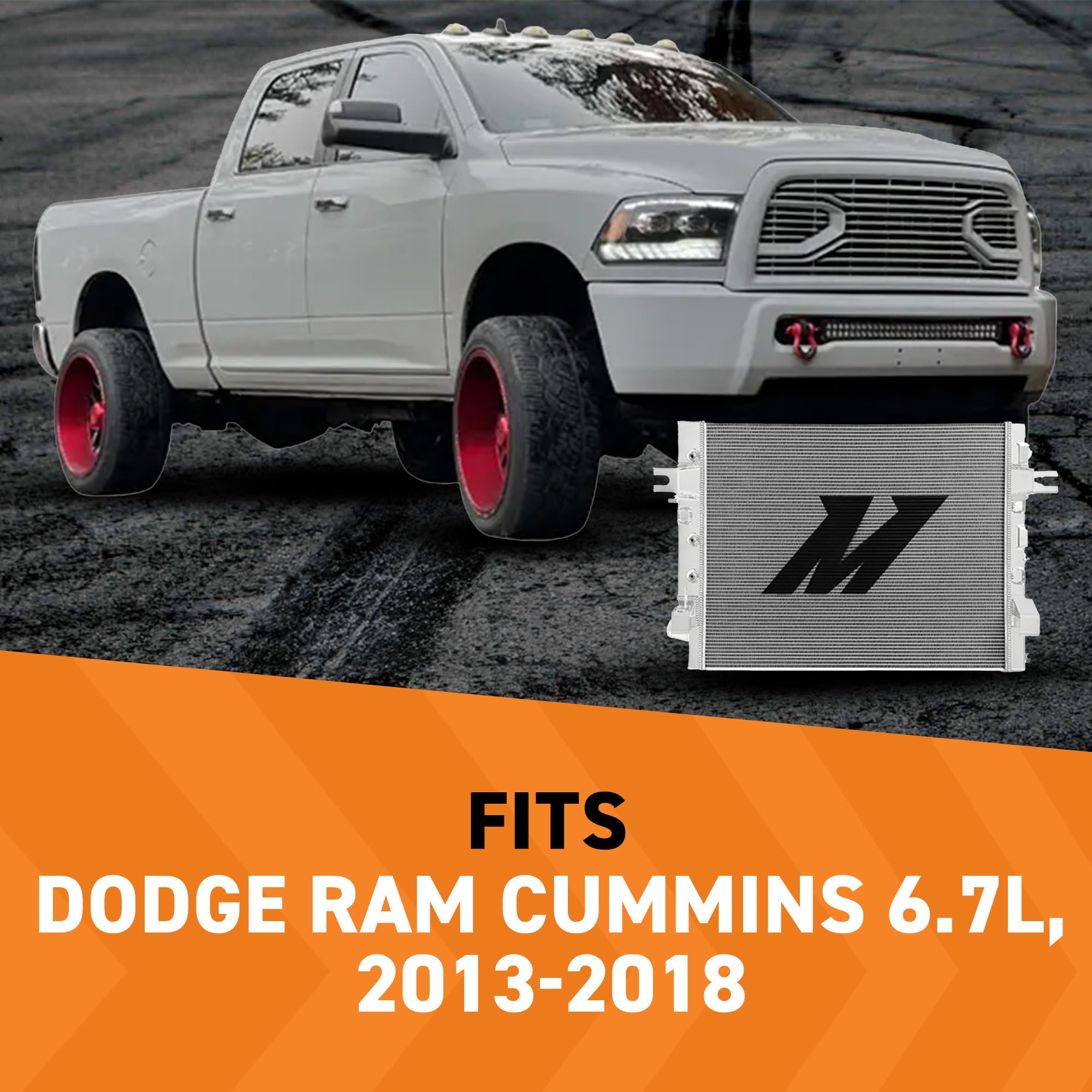 Mishimoto Performance Aluminum Radiator MMRAD-RAM-13, Compatible with Dodge Ram Cummins 6.7L, 2013-2018