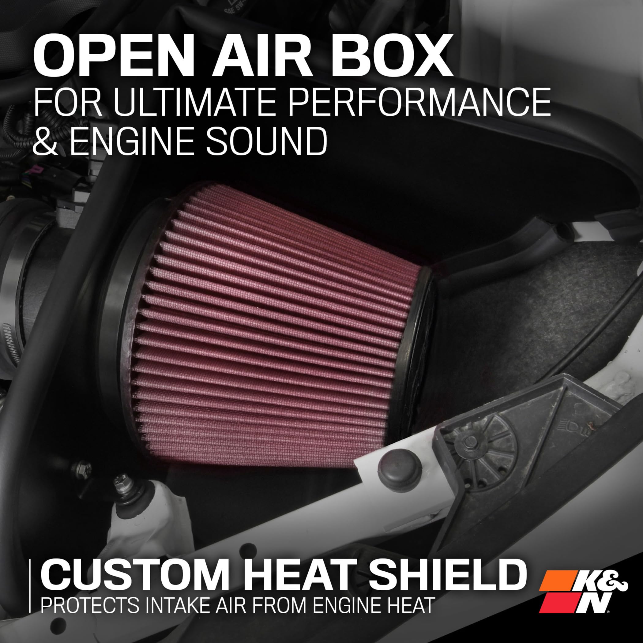 Cold Air Intake System K&N: High-Flow Air Filter, Increase Performance & Acceleration: Compatible with 2012-2015 Chervolet: Camaro, 69-4523TP