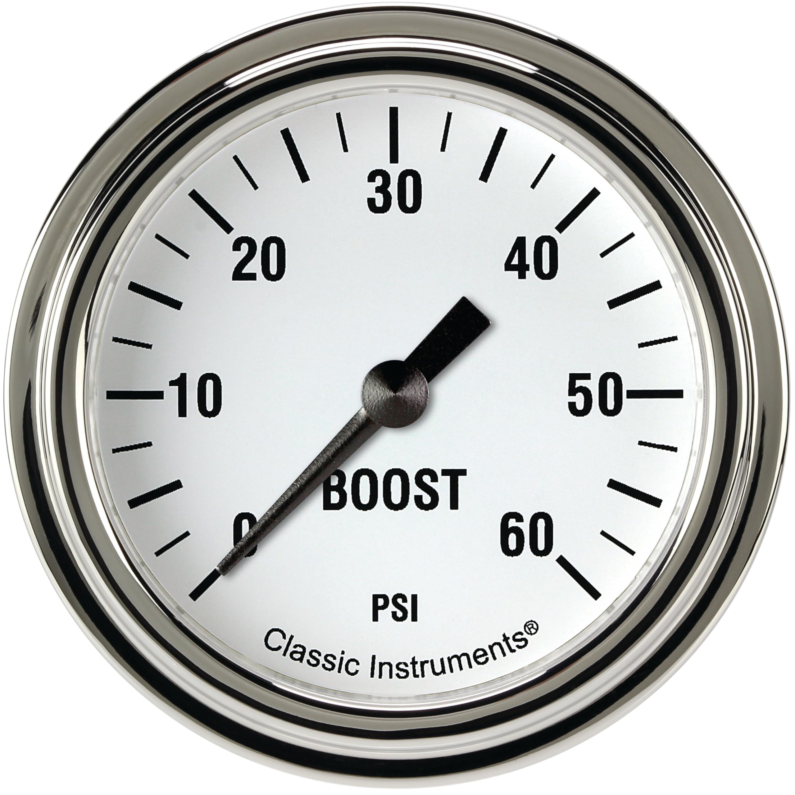 White Hot Classic Instruments 2-5/8" Boost Gauge, 60 psi WH343SLF
